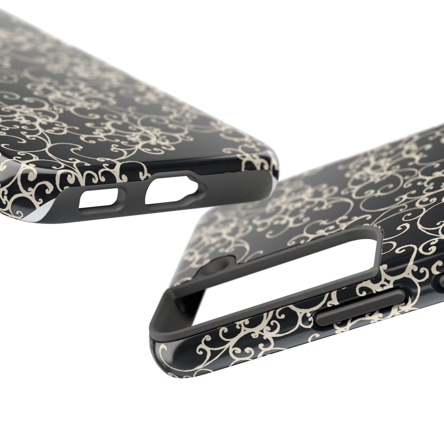 Elegant Scroll Black / Ivory Phone Case
