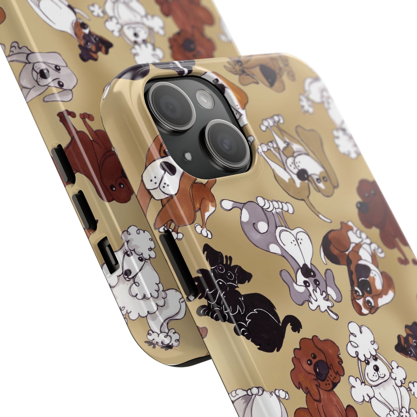 Tossed Doggies Tan Phone Case