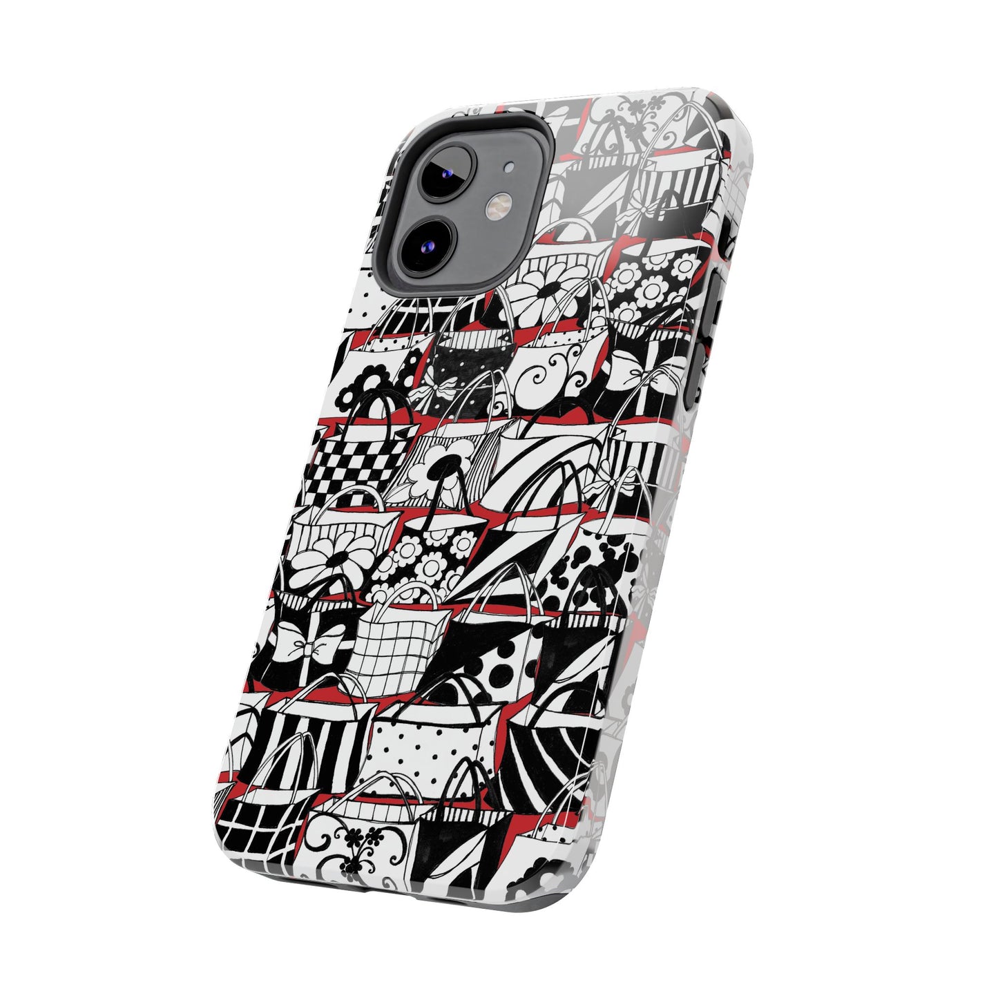 Totally Black, White & Red Phone Case