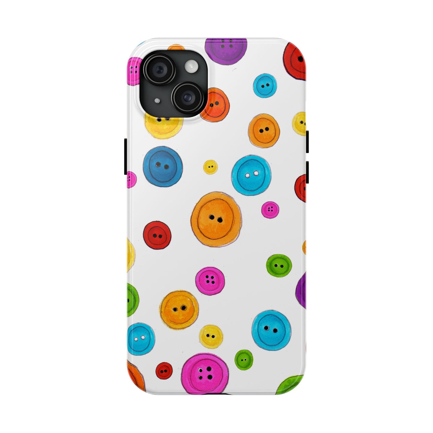 Button Dots White Phone Case