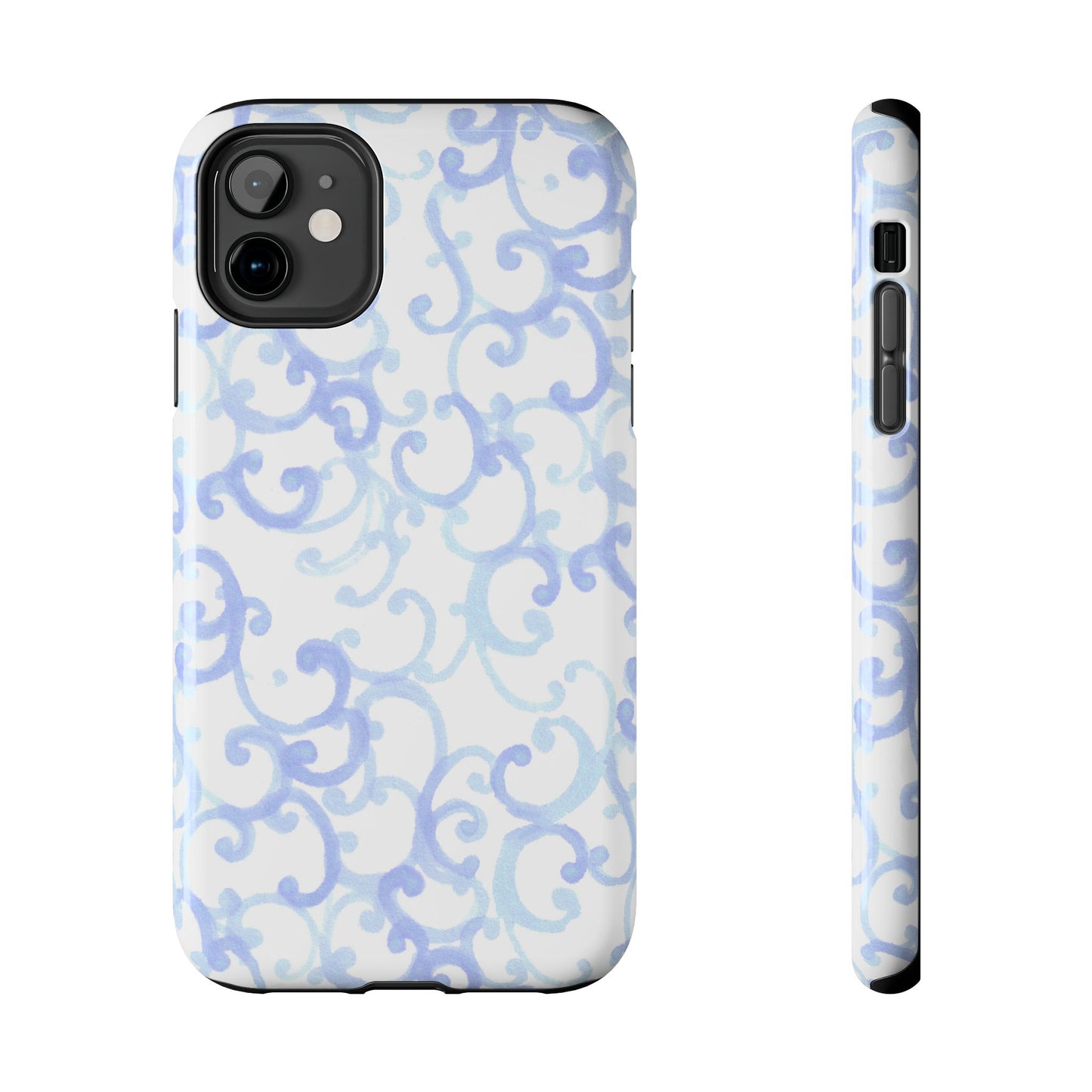 Scrollie White / Blue Phone Case