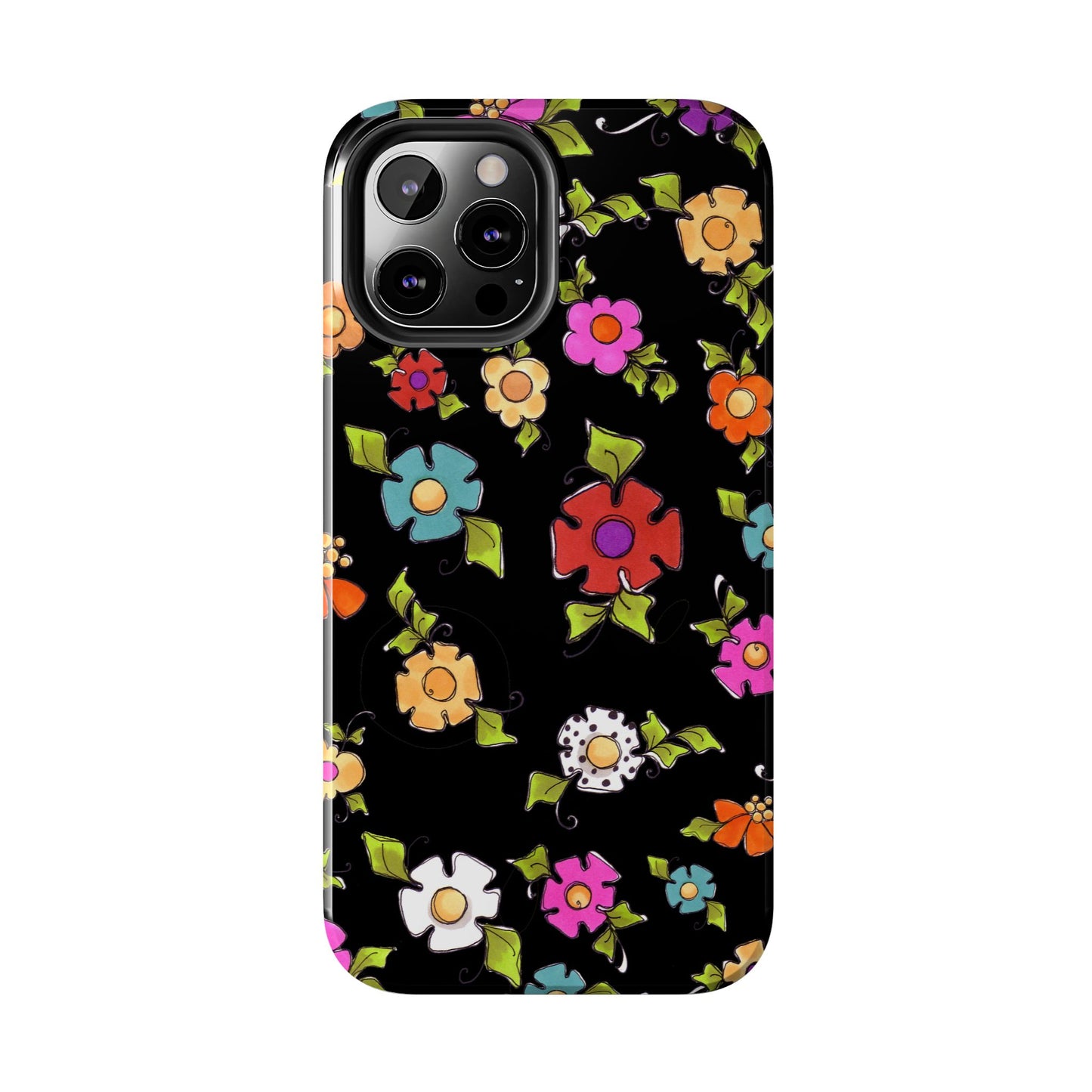 Dog Blooms Black Phone Case