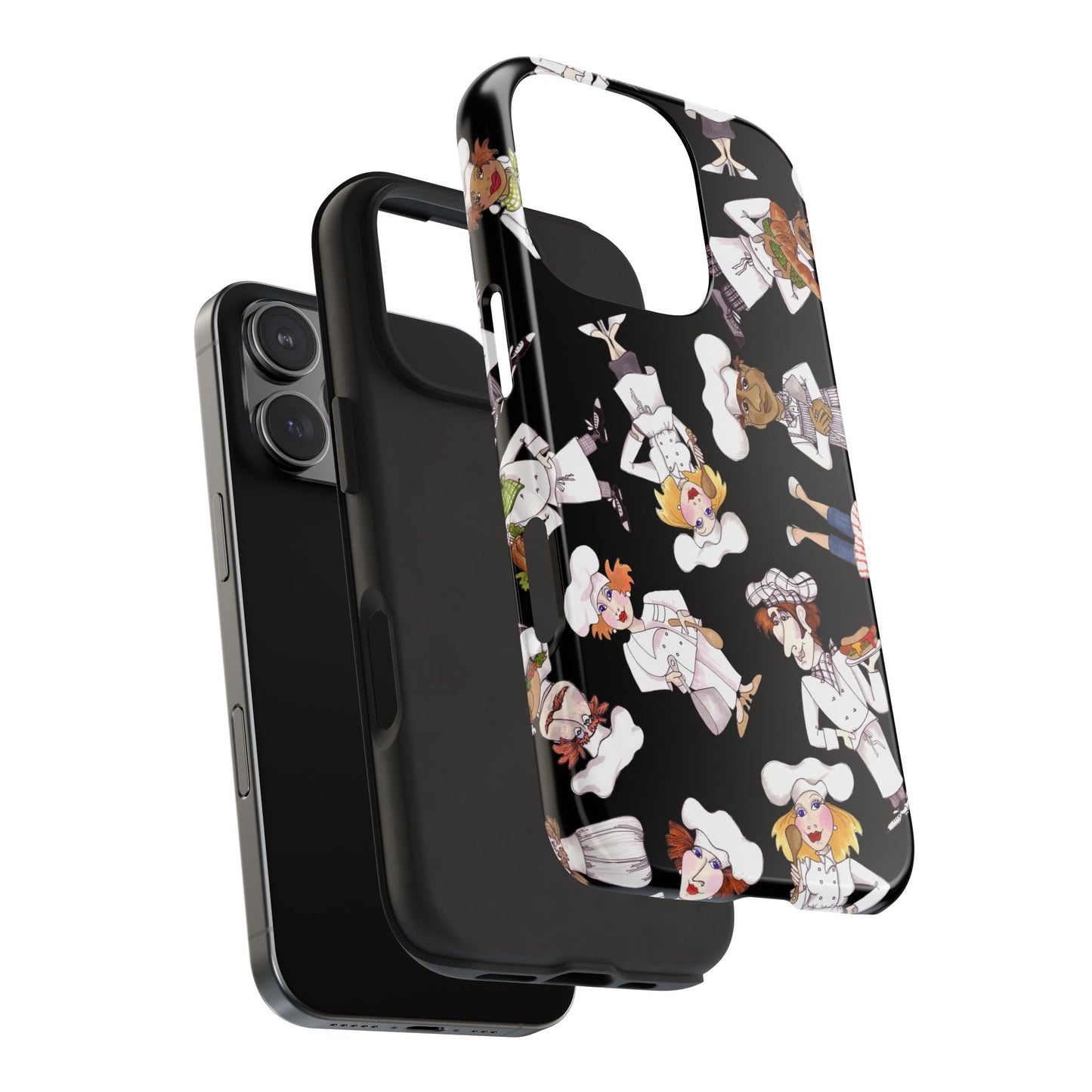Tossed Chefs Black Phone Case