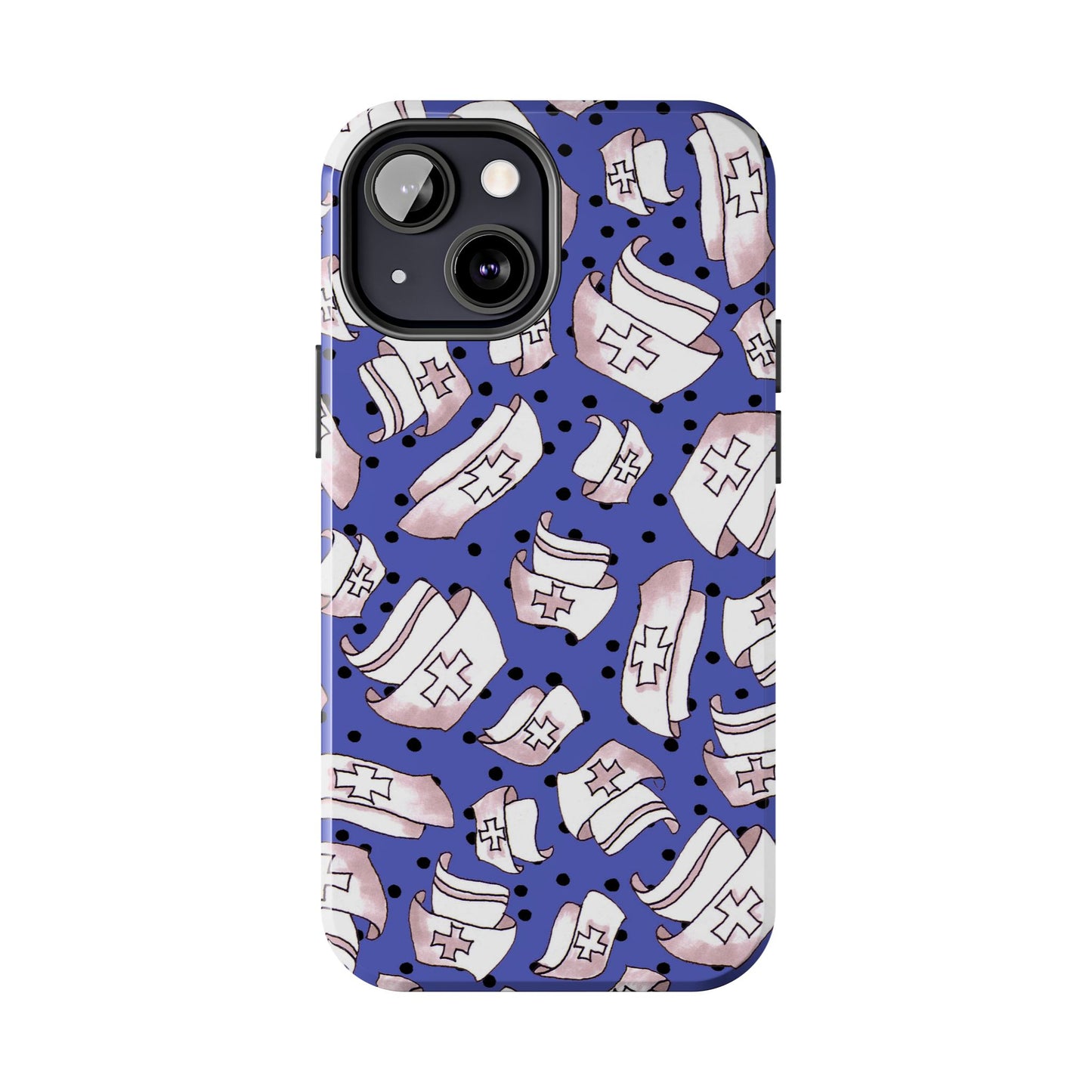 Med Hats Blue / Black Phone Case