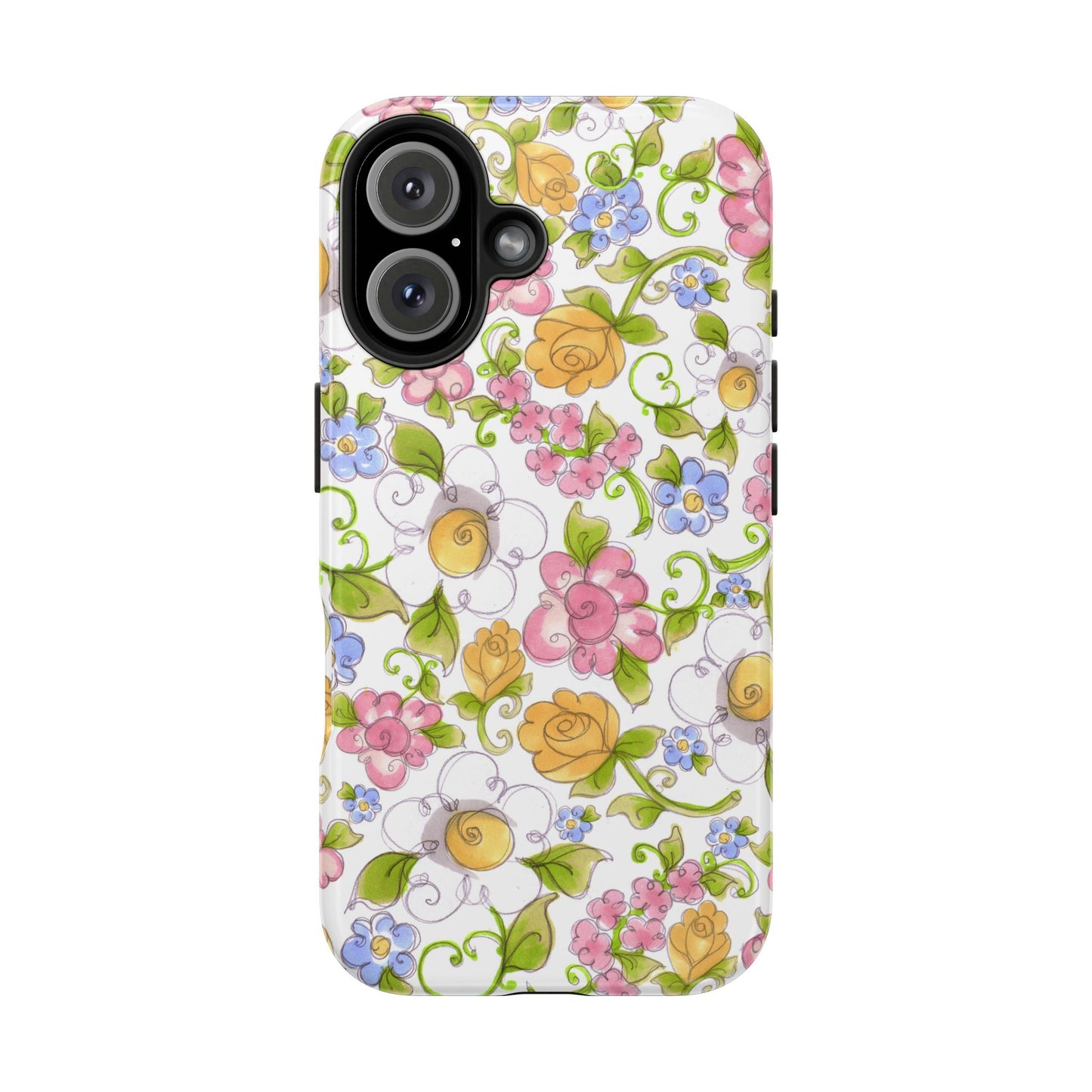 Flower Frolic White Phone Case