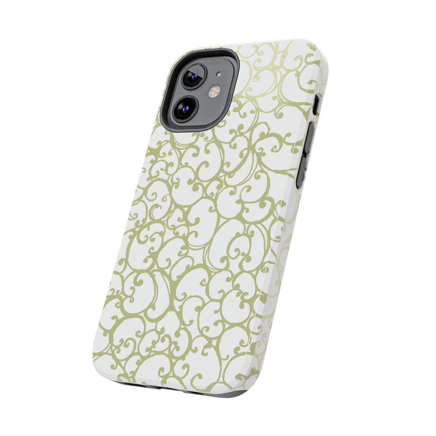 Scrollie White / Green Phone Case