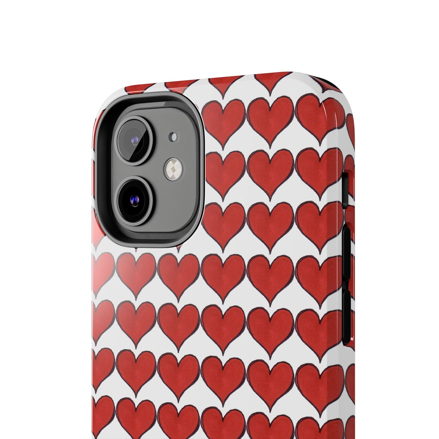 Heartbeats White / Red Phone Case