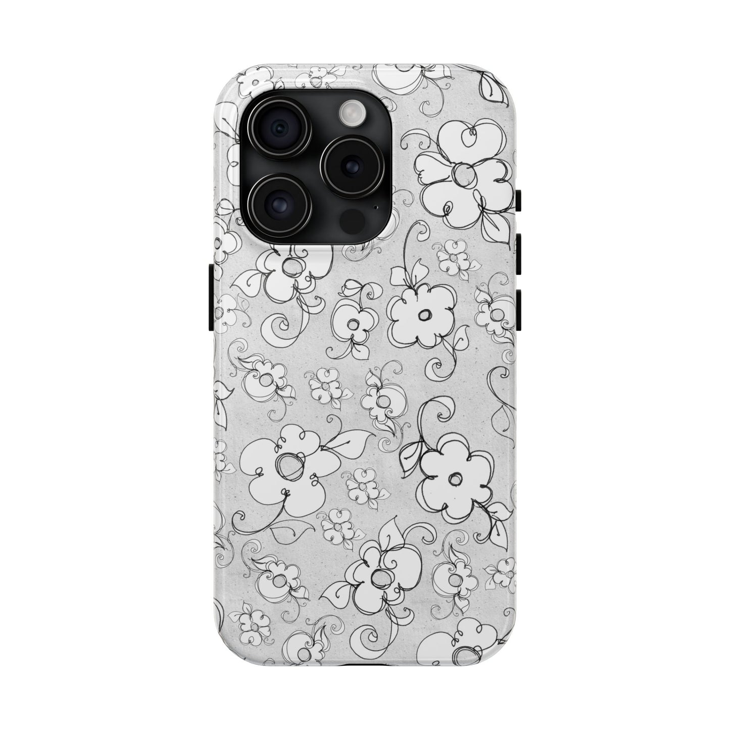 Lady Flowers Silver Phone Case