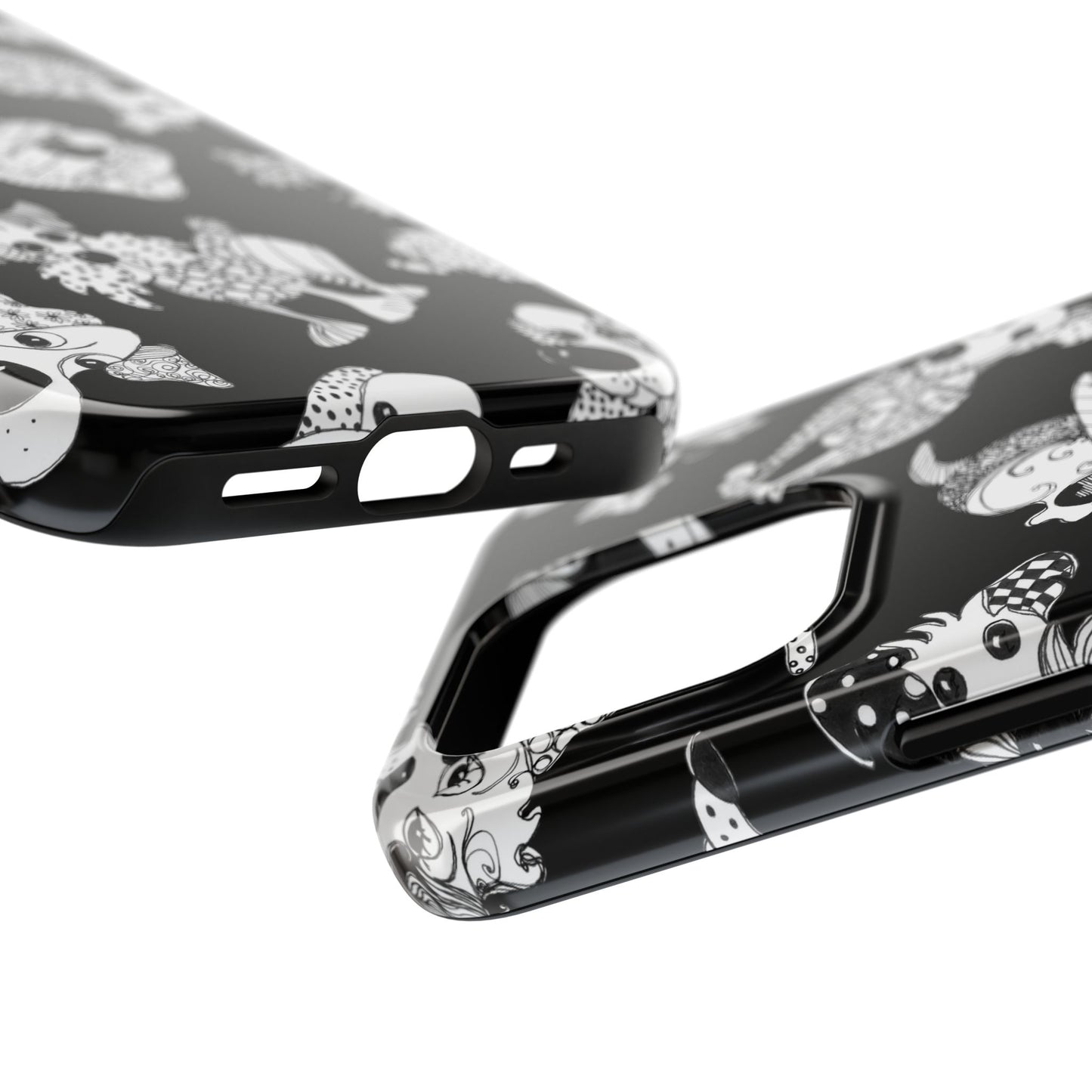 Doodle Dogs Black Phone Case