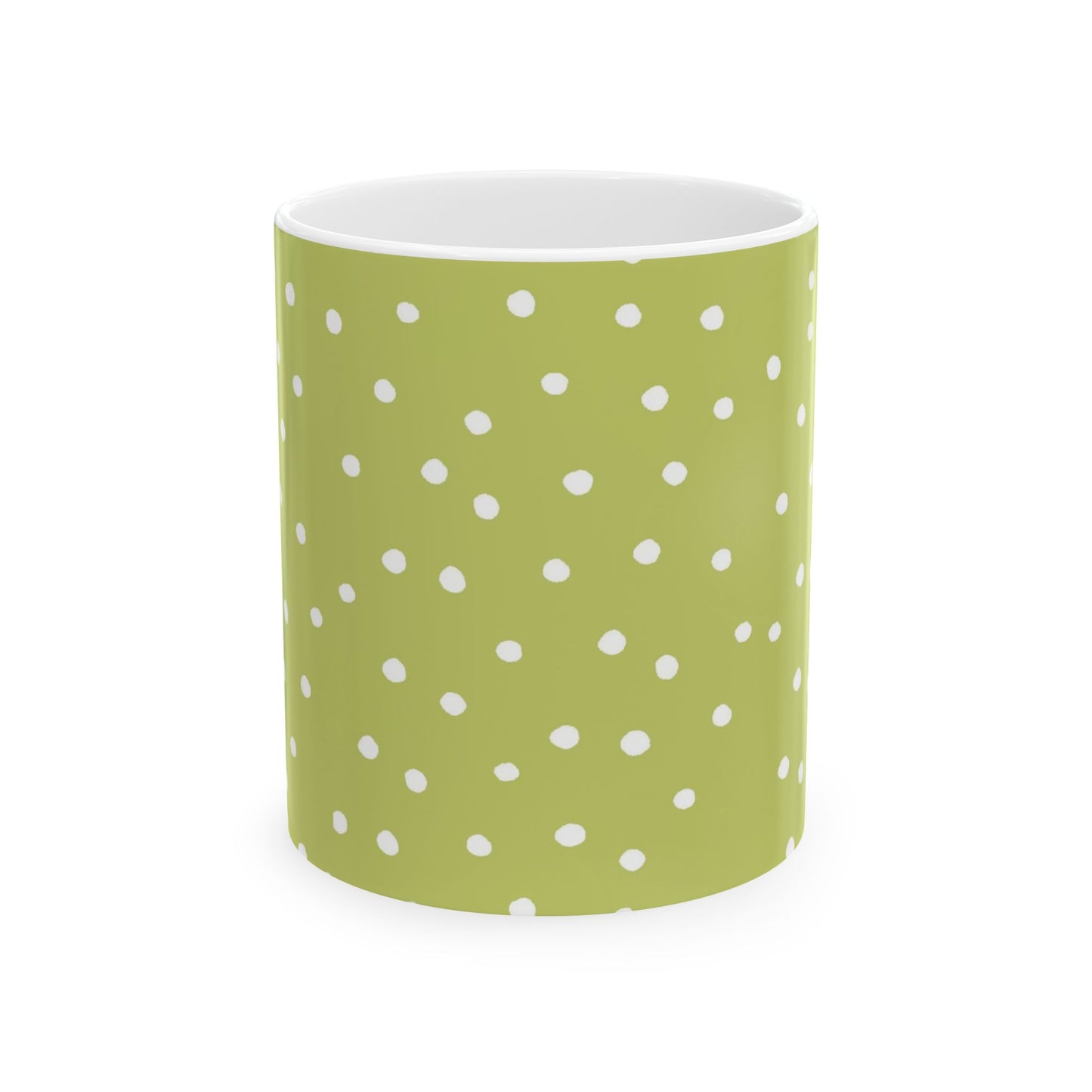Dinky Dots Light Green / White Cup