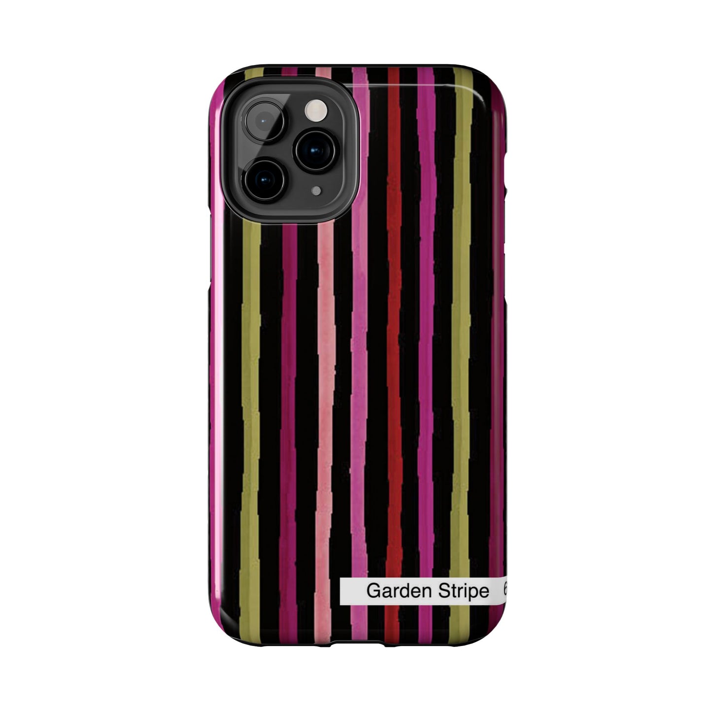 Garden Stripe Black Phone Case
