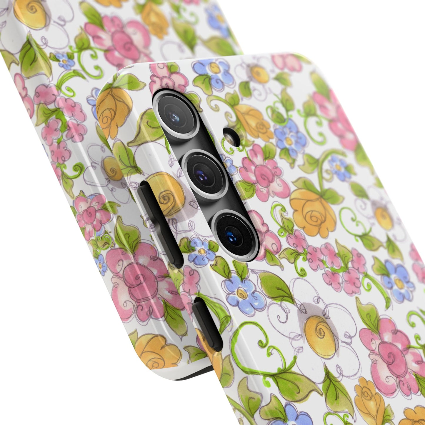 Flower Frolic White Phone Case