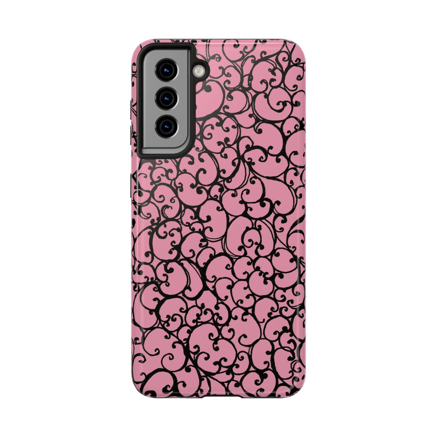 Scrollie Pink / Black Phone Case