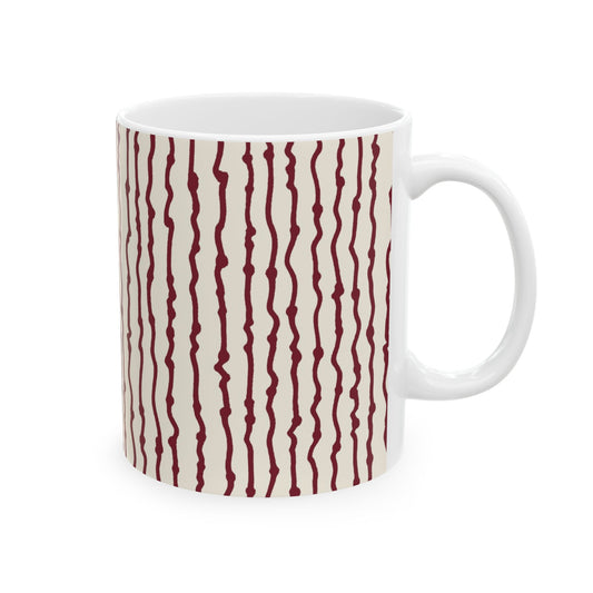 Faux Seersucker Ivory / Red Cup
