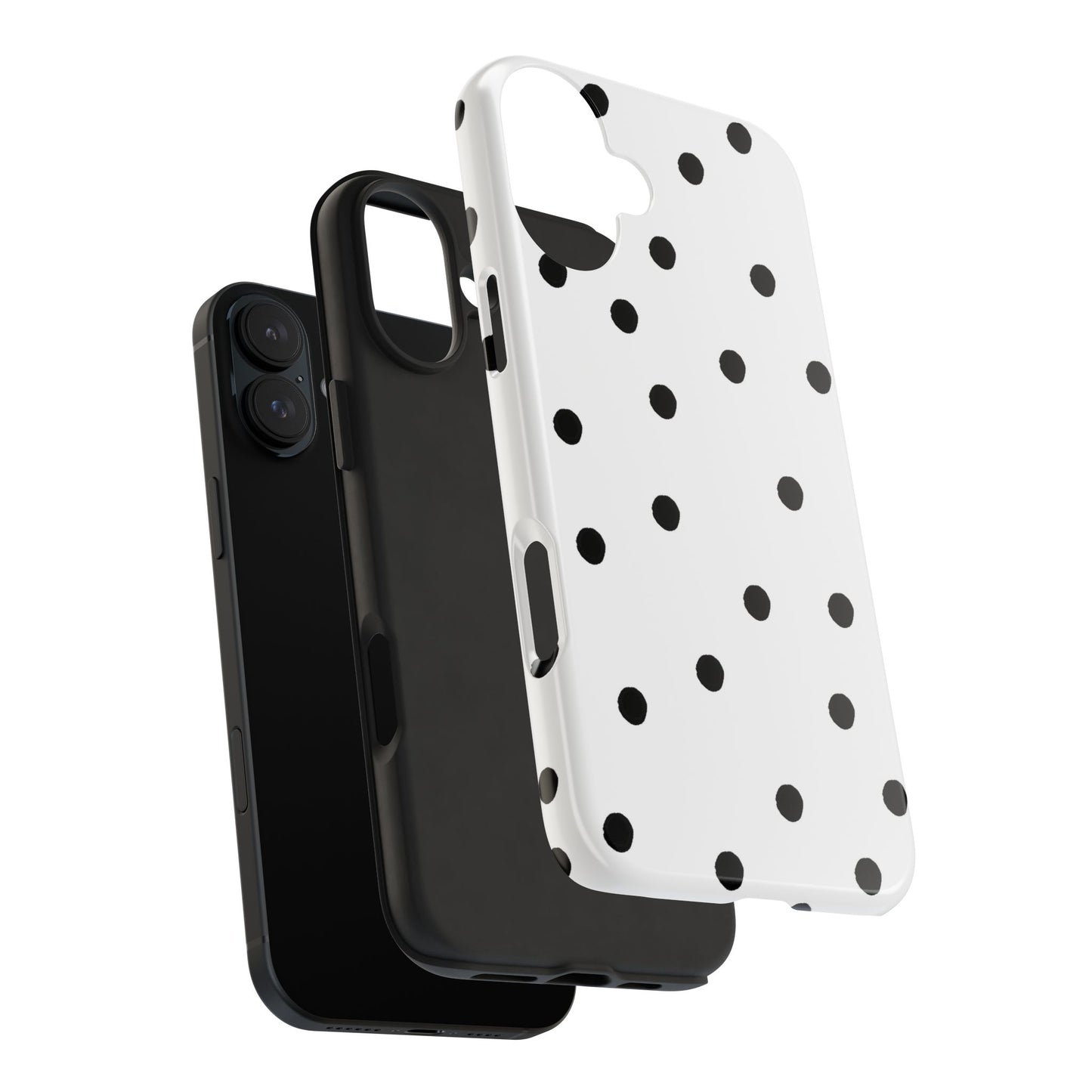 Space Dots White / Black Phone Case