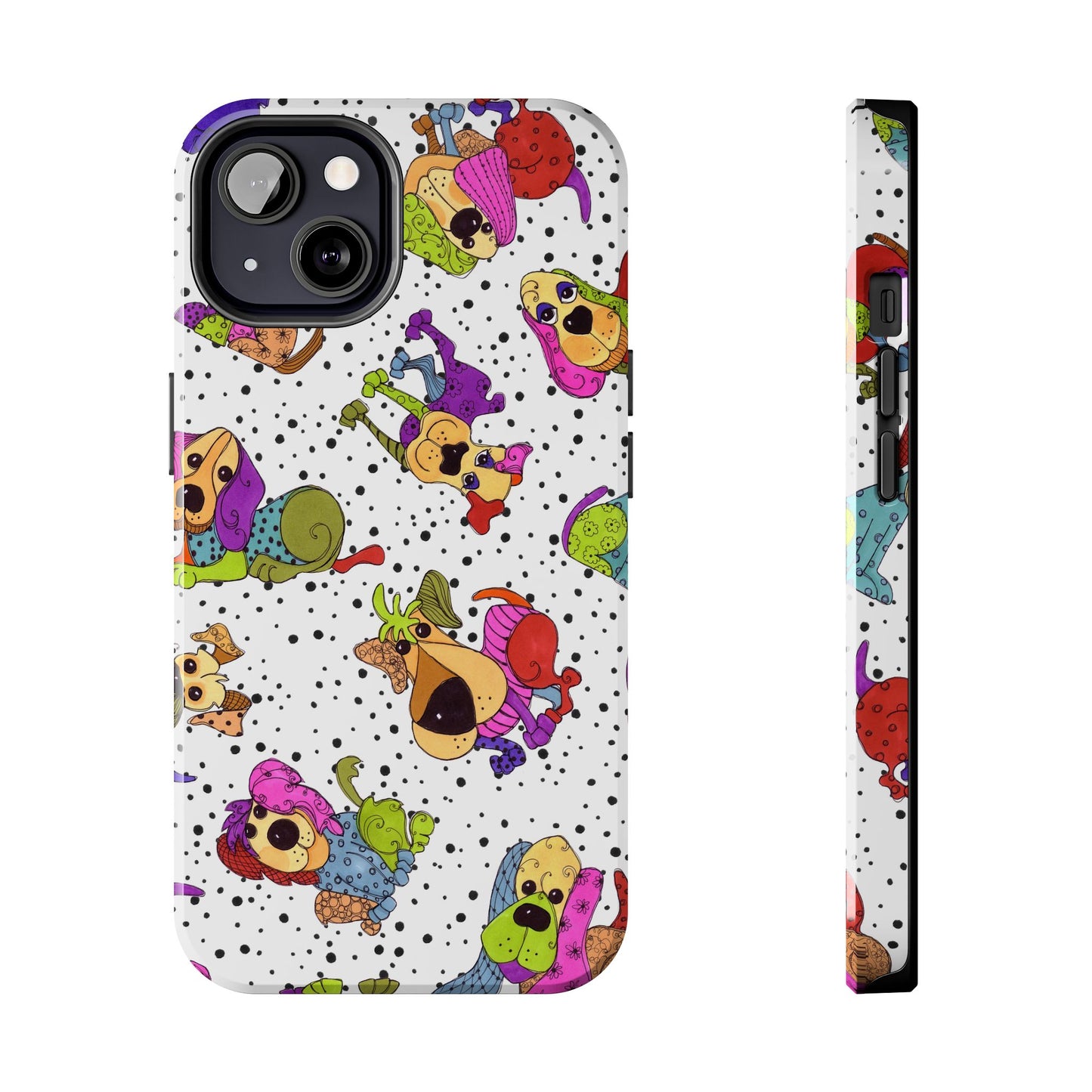 Tossed Happy Dogs White Phone Case