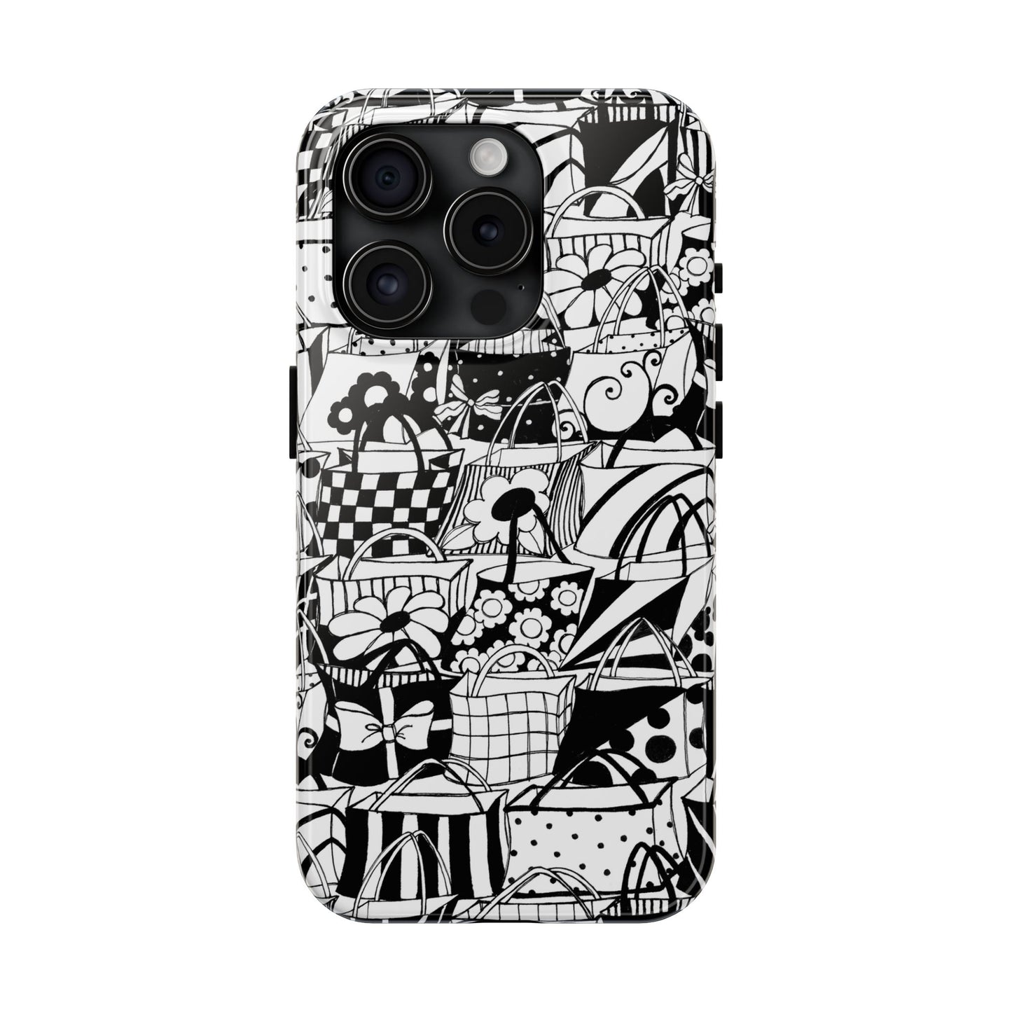 Totally Black / White Phone Case