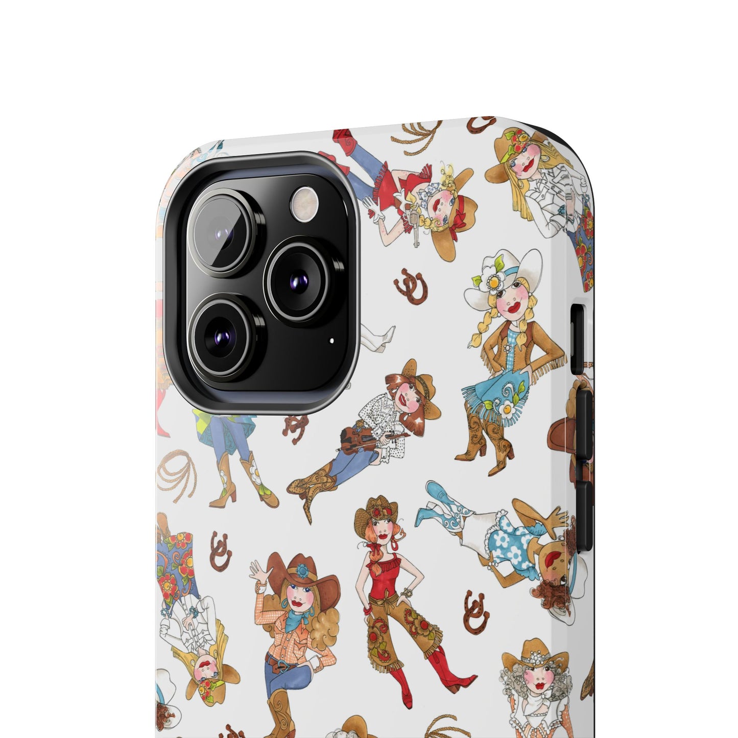 Tossed Cowgirls White Phone Case