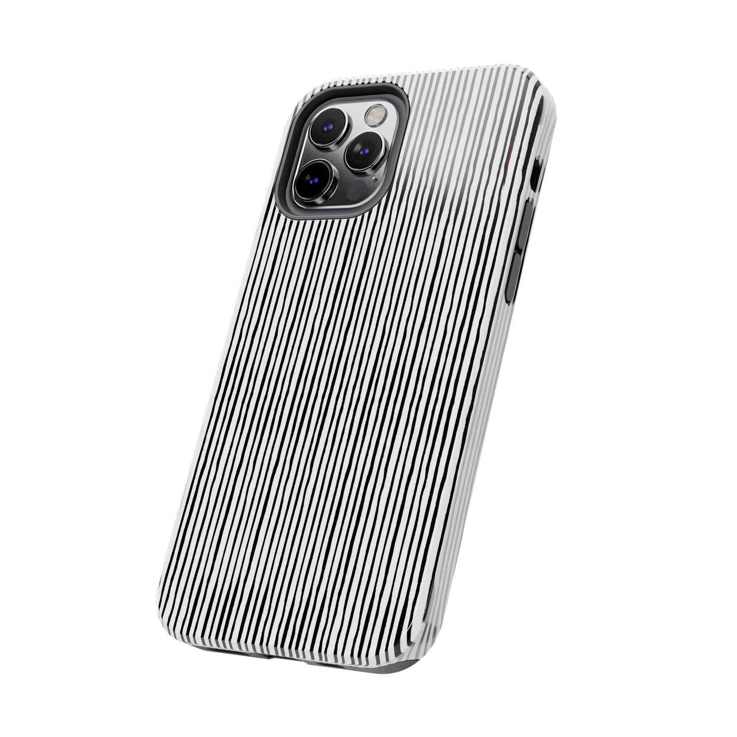 Quirky Pin Stripe White / Black Phone Case