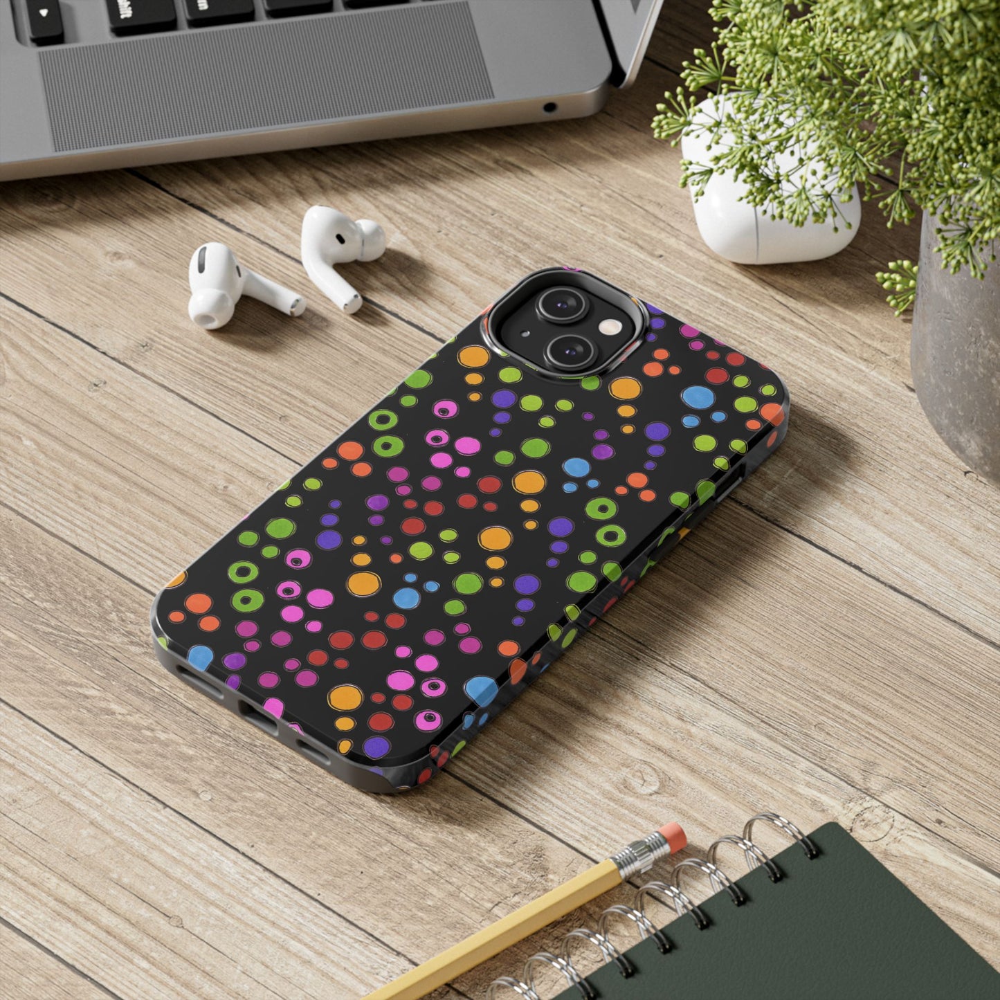 Dog Dots Black / Multi Phone Case