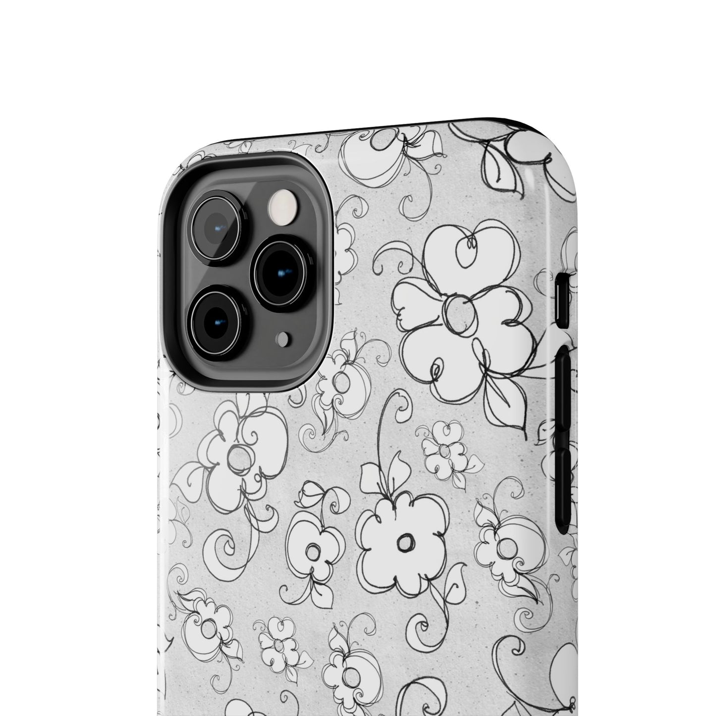 Lady Flowers Silver Phone Case