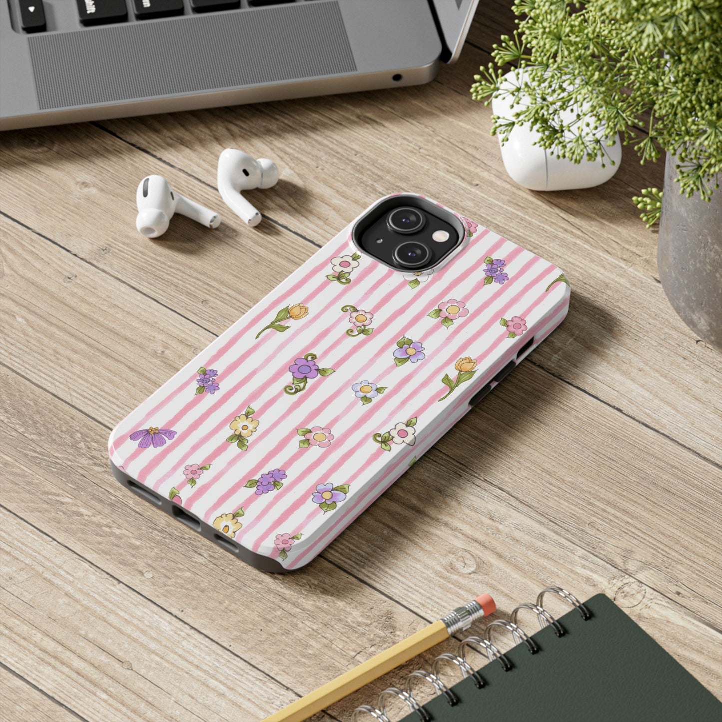 Pretty Posie Stripe Phone Case