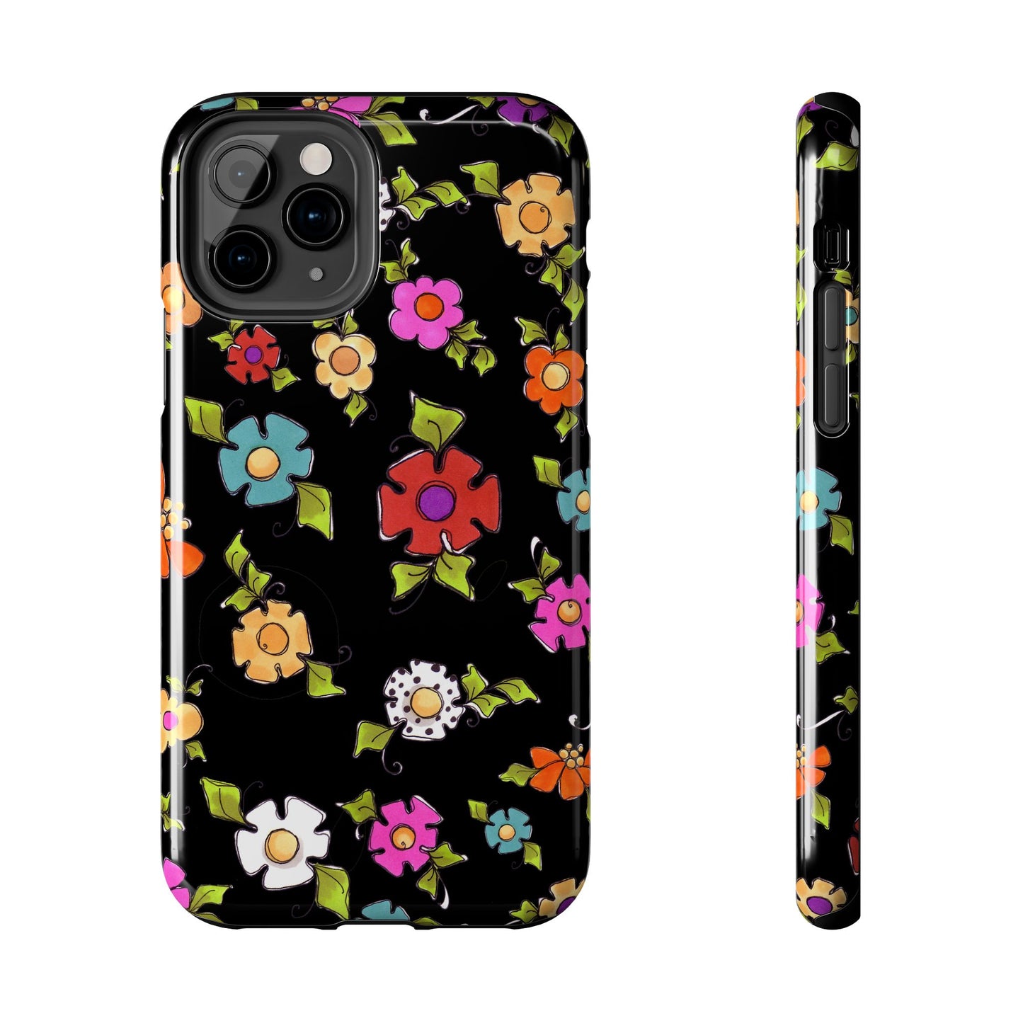 Dog Blooms Black Phone Case