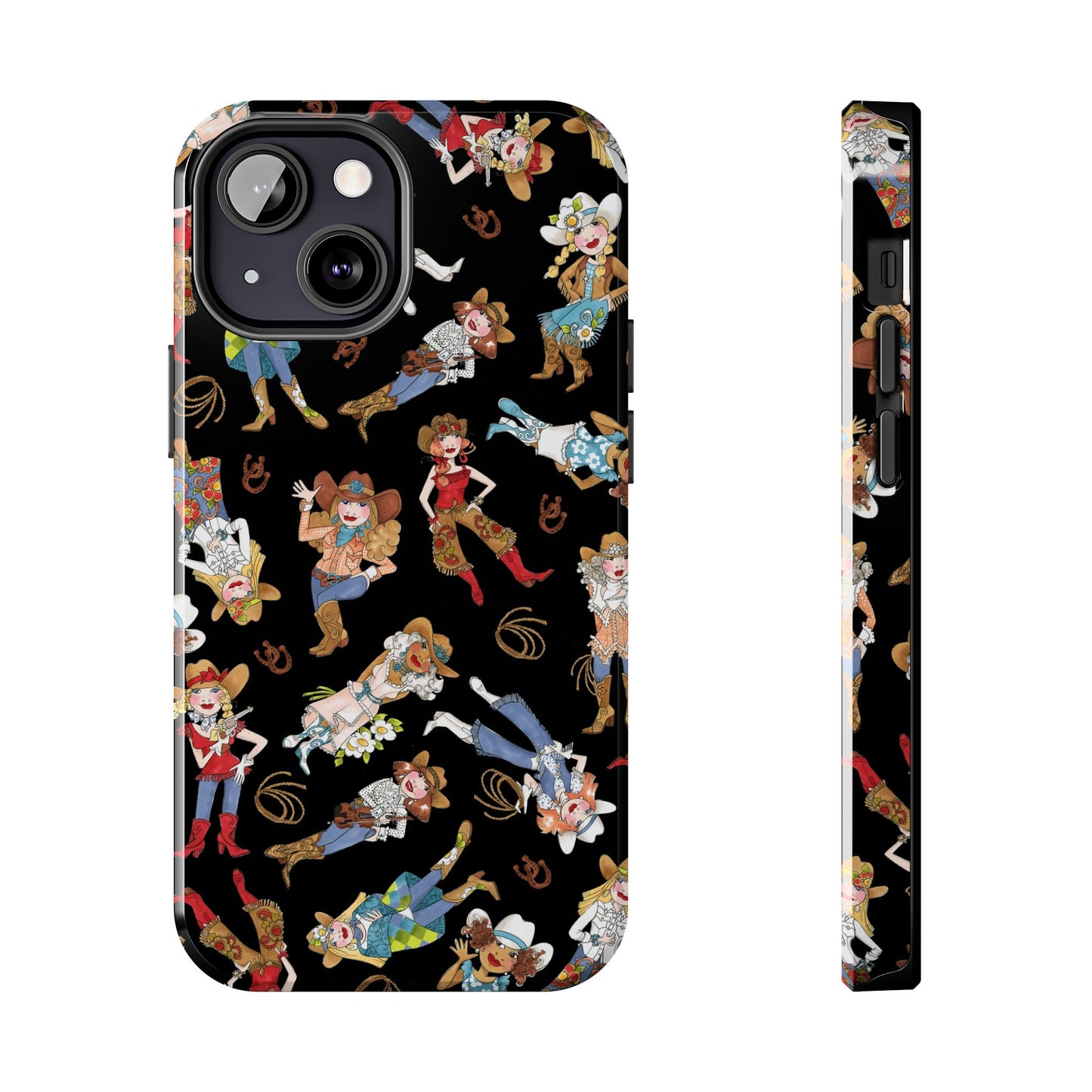 Tossed Cowgirls Black Phone Case