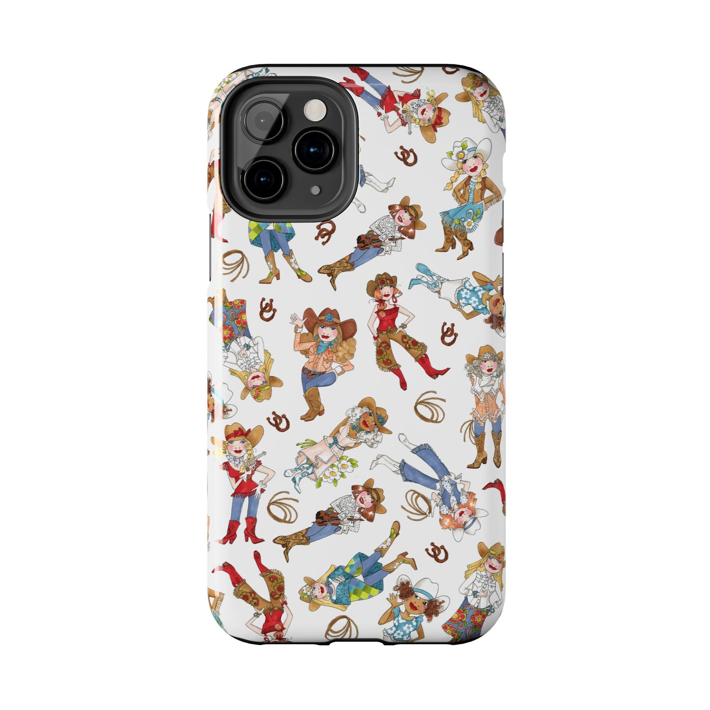 Tossed Cowgirls White Phone Case