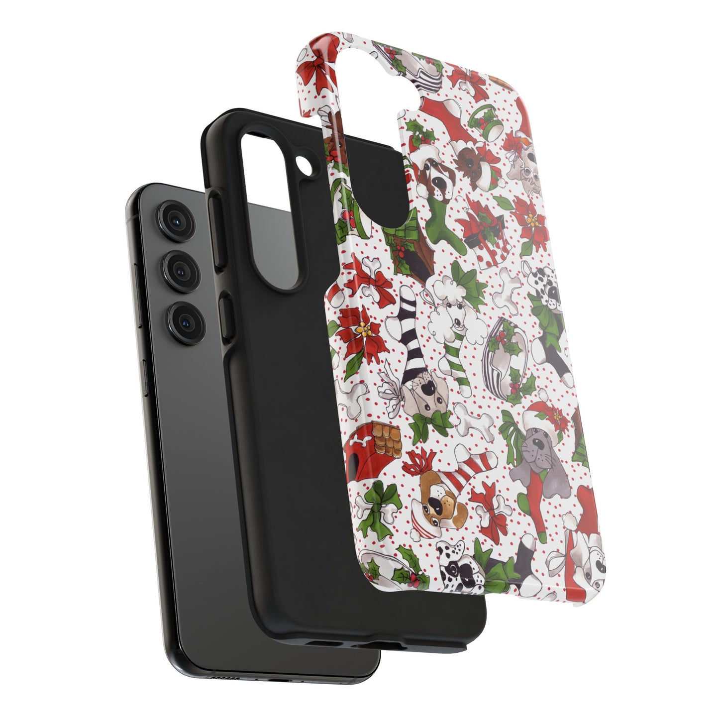 Holiday Fun Toss White / Red Phone Case