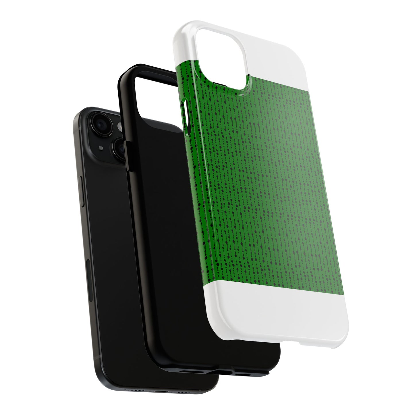 Beaded Curtain Green / Black Phone Case