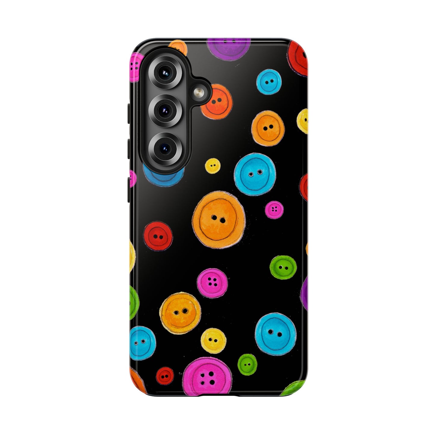 Button Dots Black Phone Case