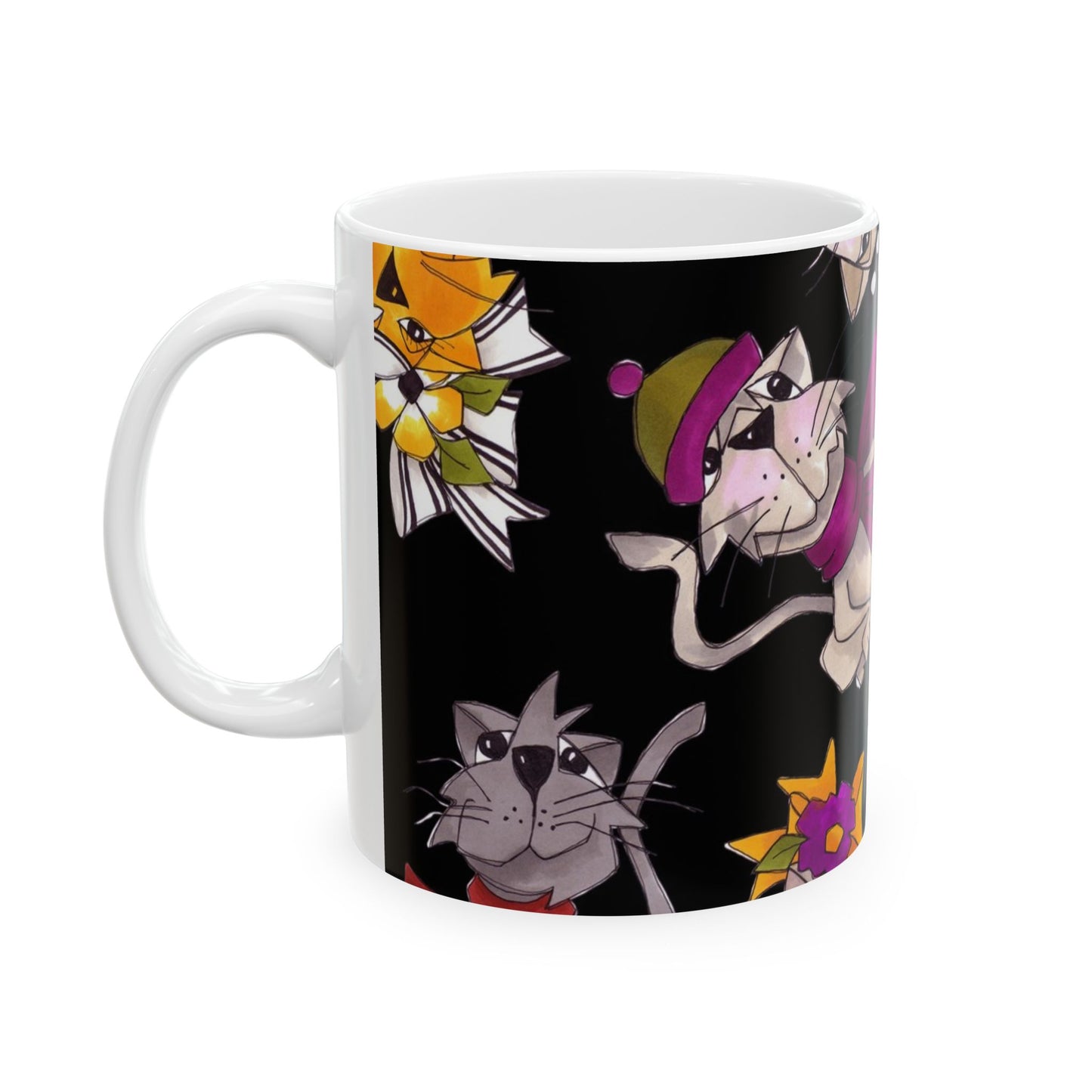 Spice Cats Tossed Black Cup