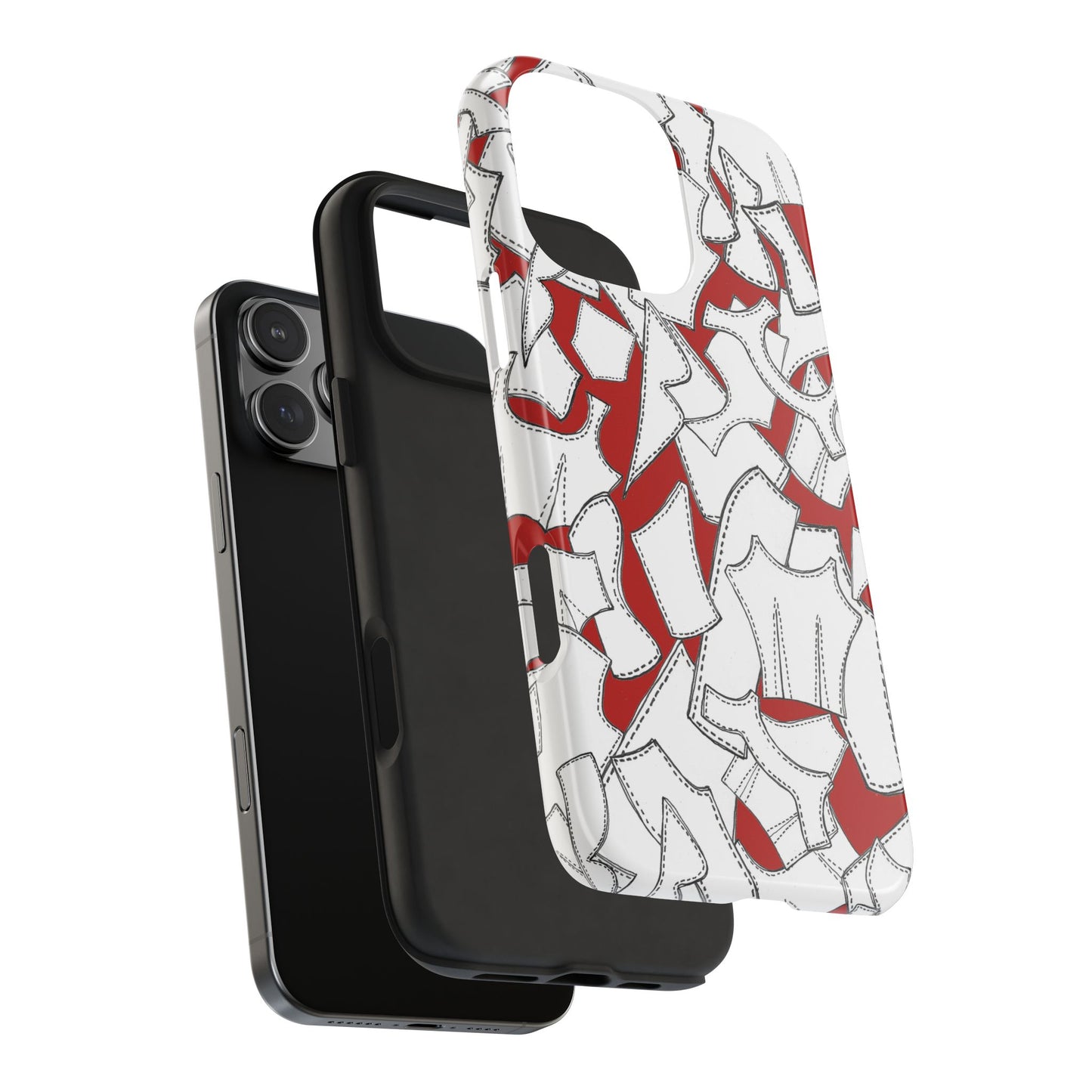 Pattern Pieces Red Phone Case