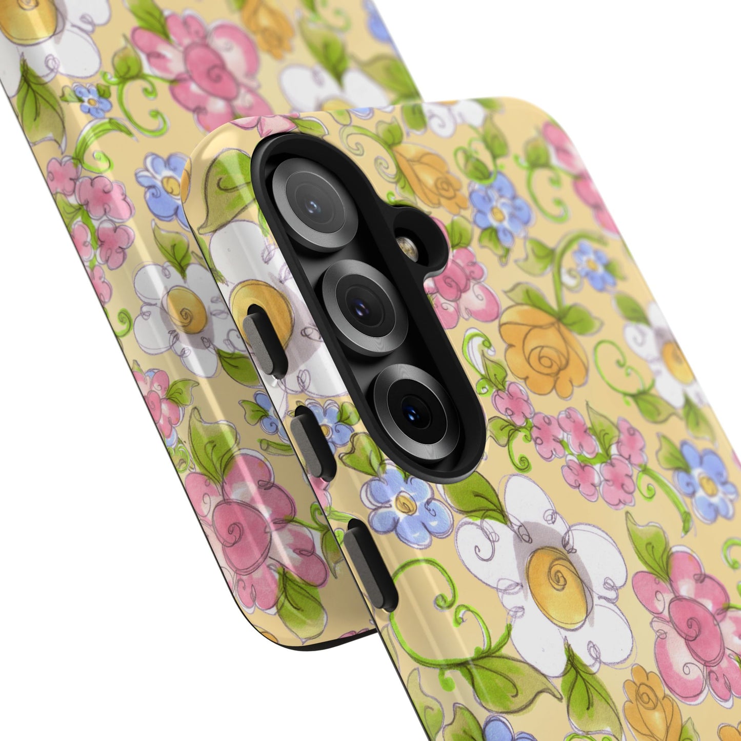 Flower Frolic Yellow Phone Case