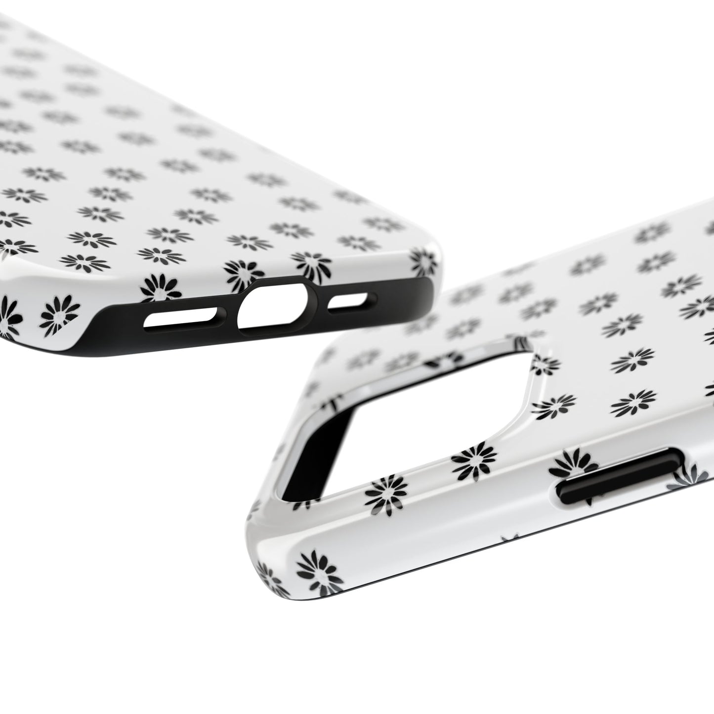 Daisy Dot White / Black Phone Case