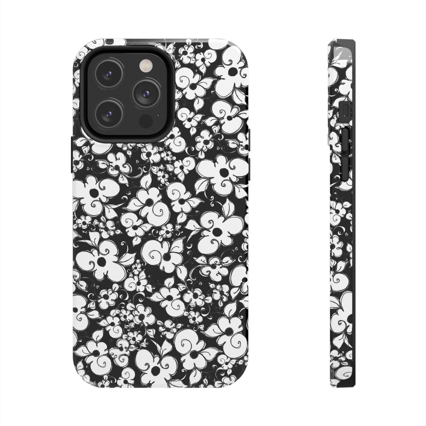 Dog Daisies Black Phone Case
