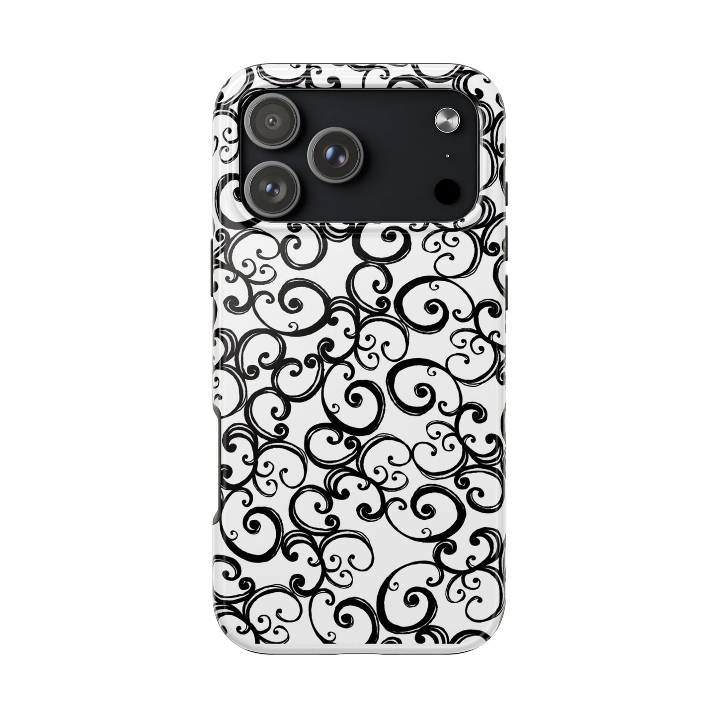 Curls White / Black Phone Case