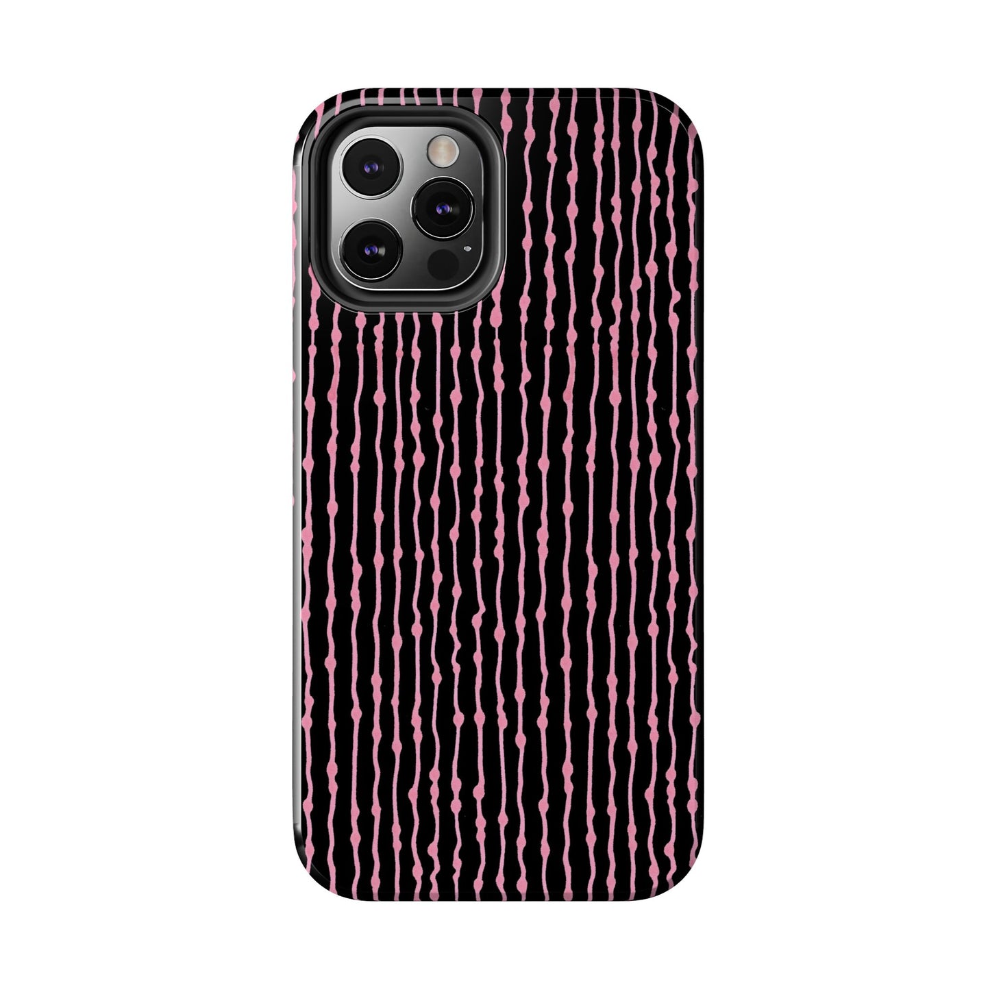 Faux Seersucker Black / Pink Phone Case