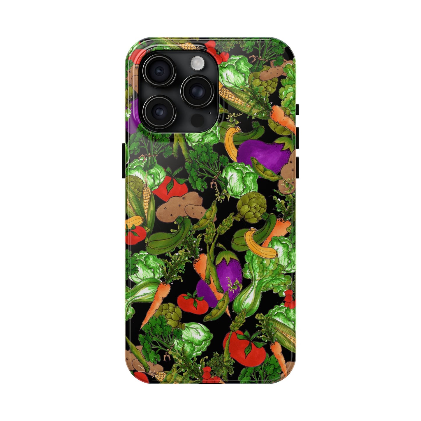 Veggie Jungle Black Phone Case