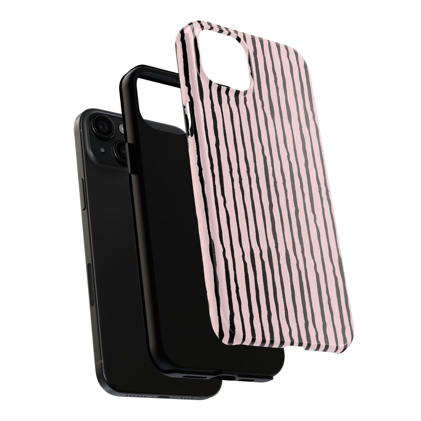 Sorta Stripe Light Pink / Black Phone Case