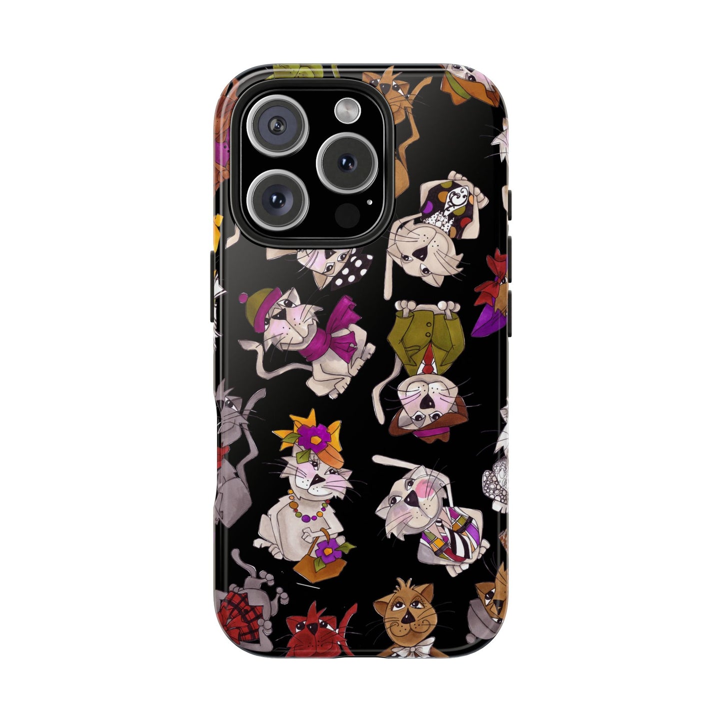 Spice Cats Tossed Black Phone Case