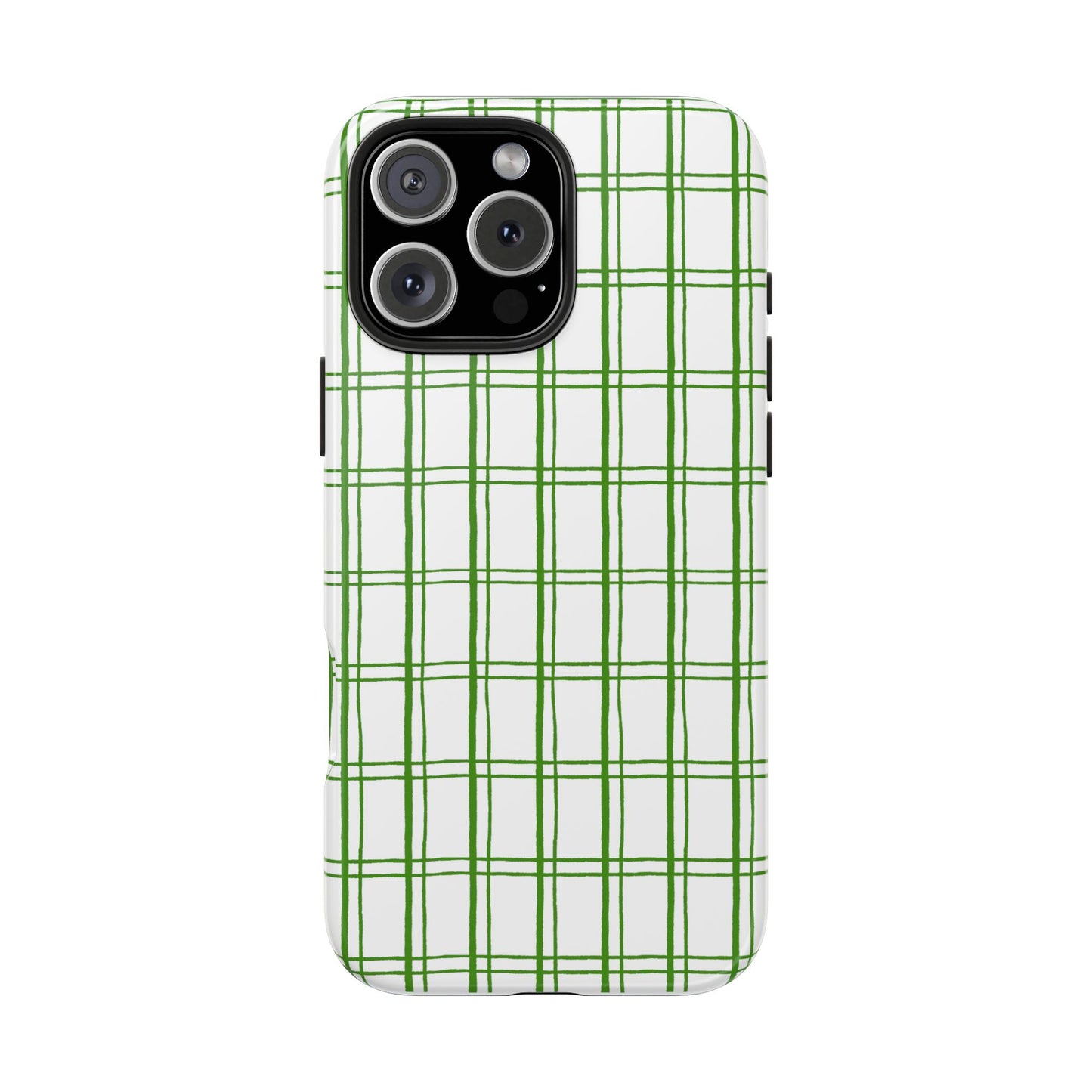 Little Plaid White / Green Phone Case