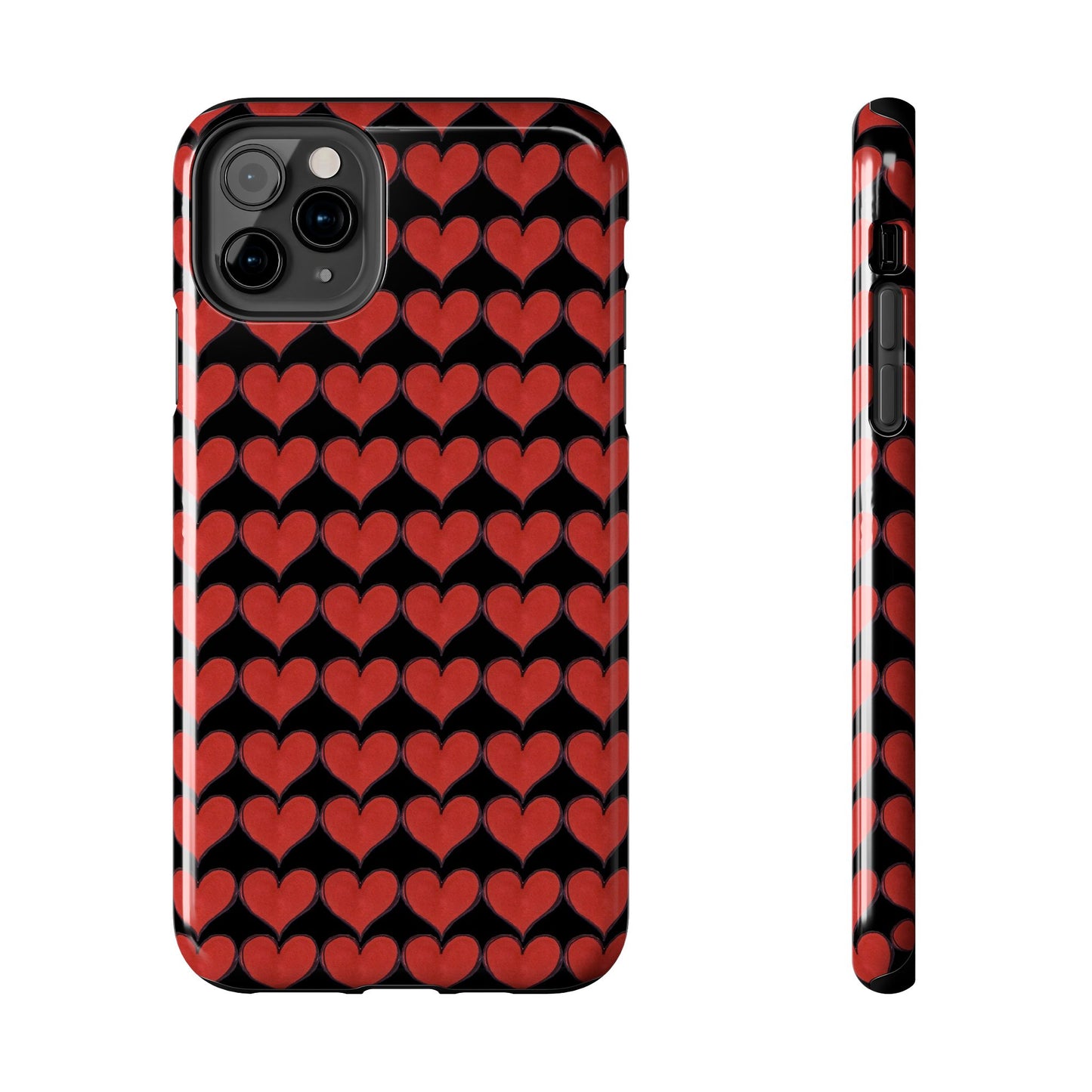 Heartbeats Black / Red Phone Case