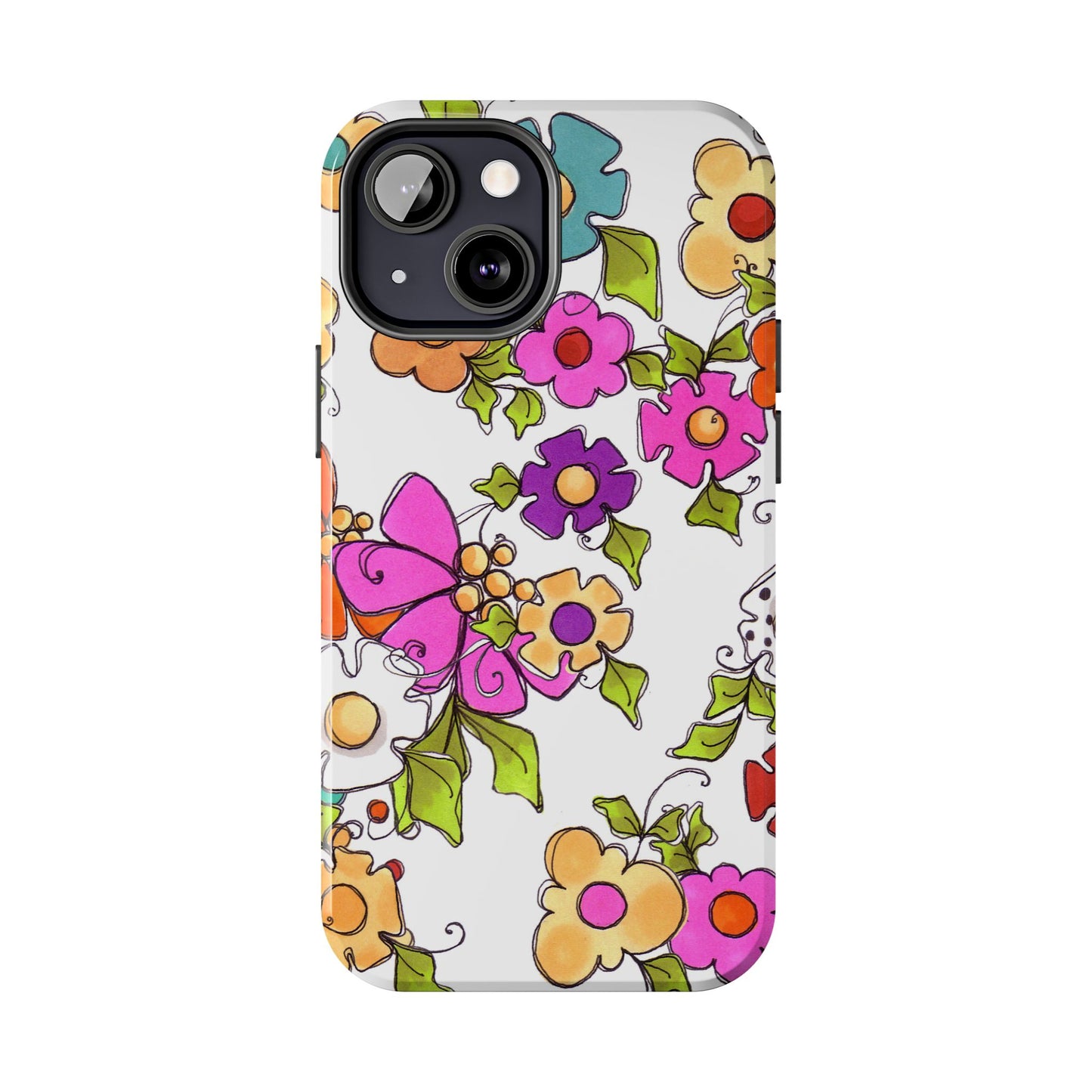 Happy Blooms White Phone Case