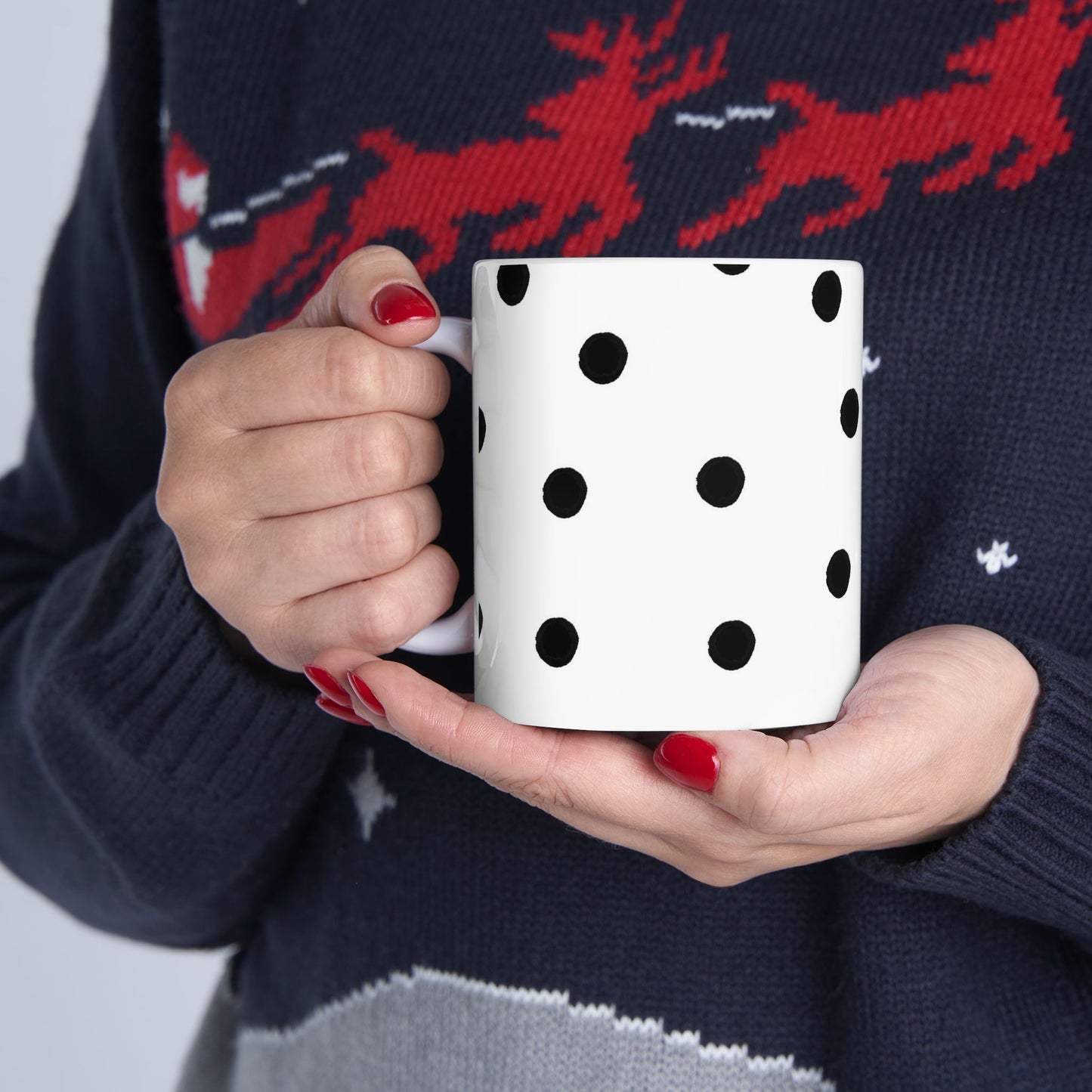 Space Dots White / Black Cup