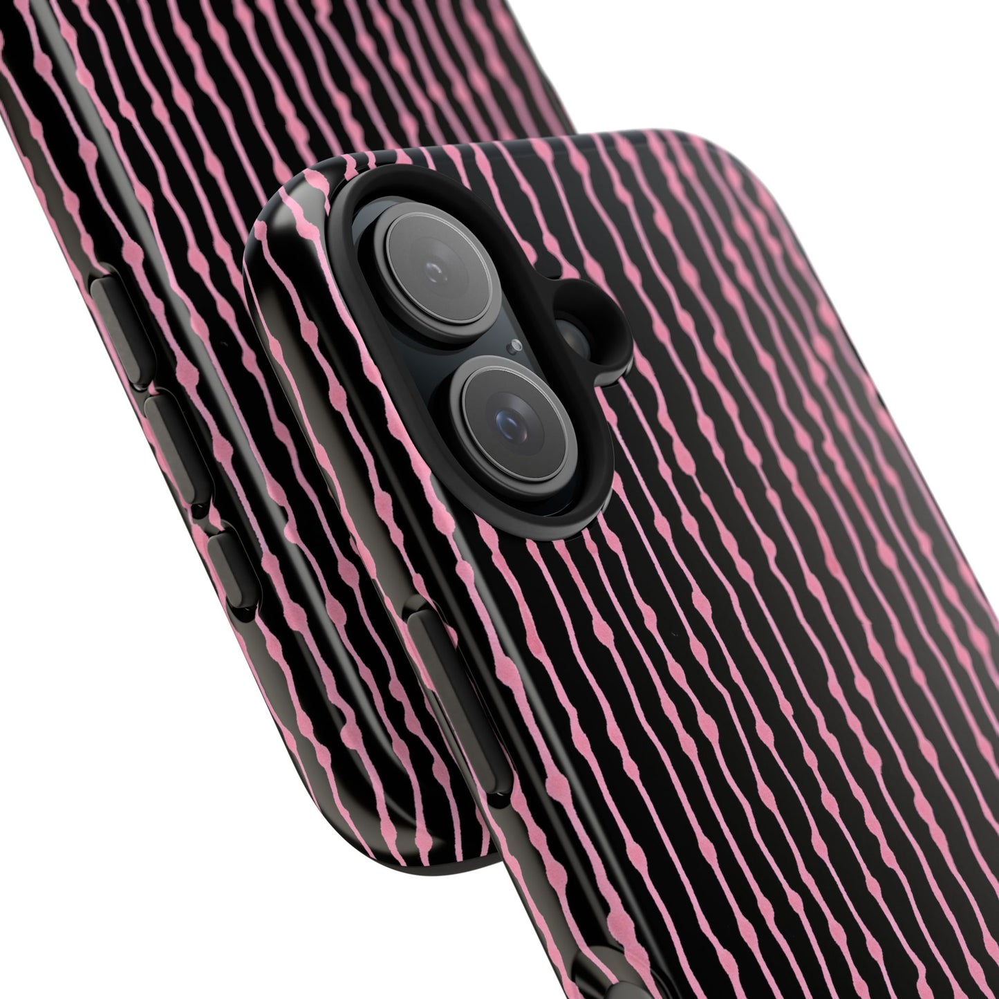 Faux Seersucker Black / Pink Phone Case