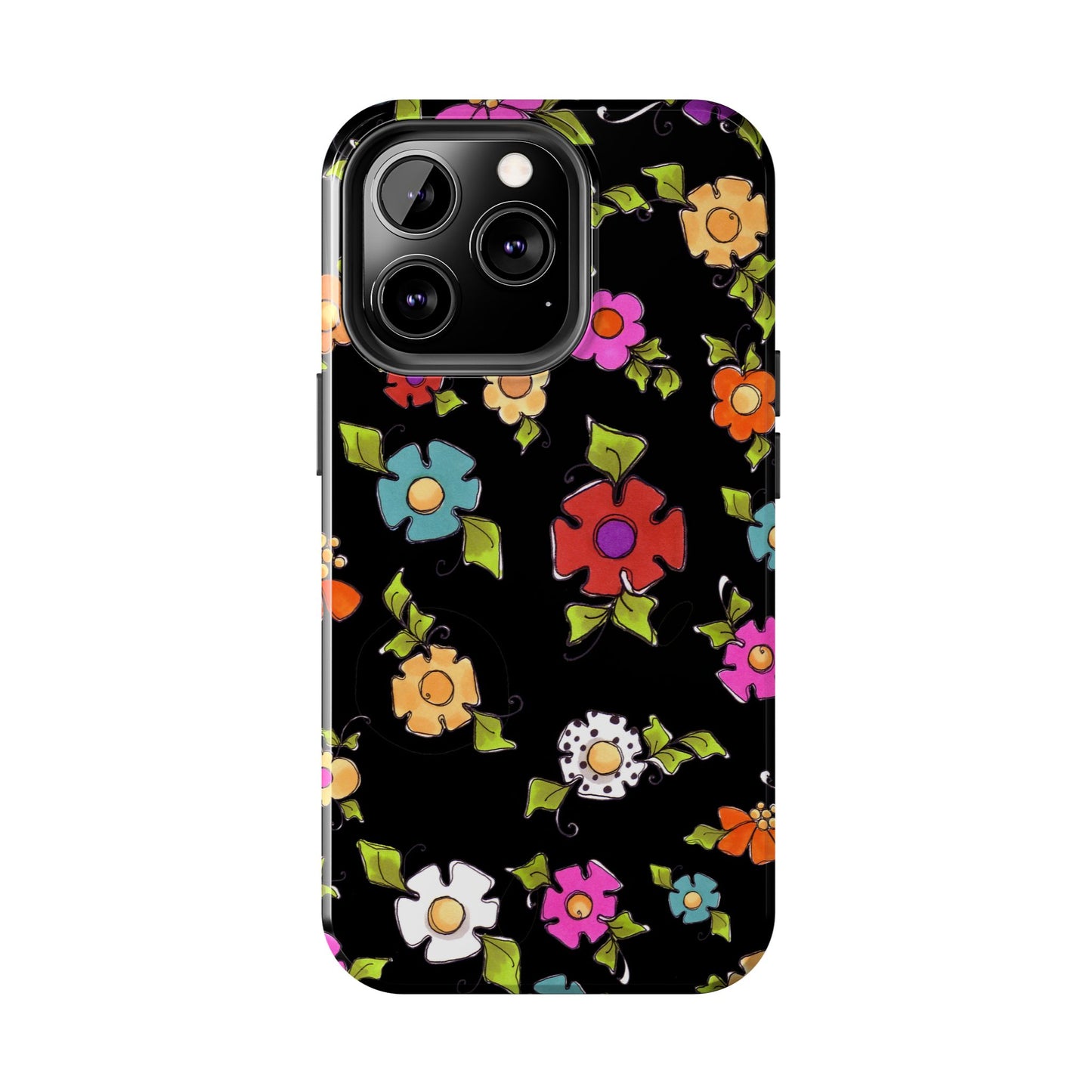 Dog Blooms Black Phone Case
