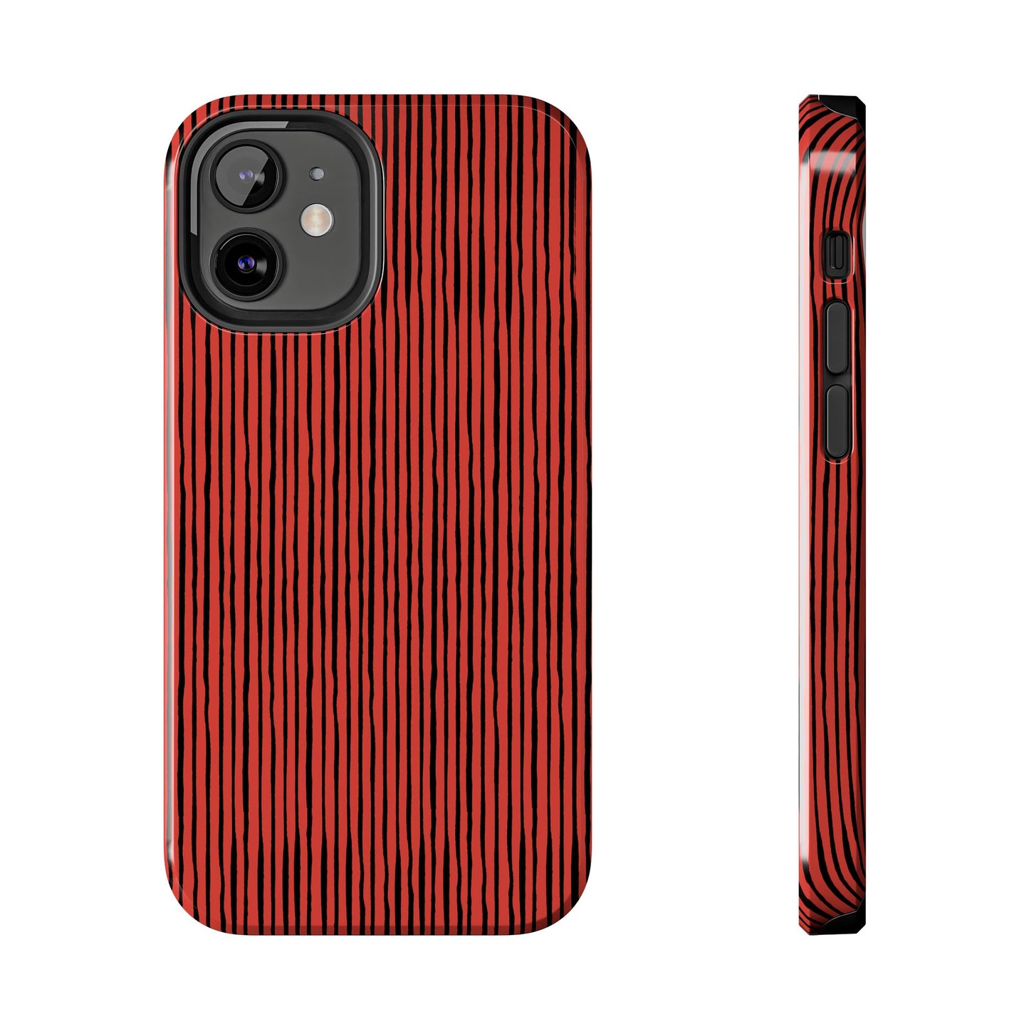 Quirky Pin Stripe Red / Black Phone Case