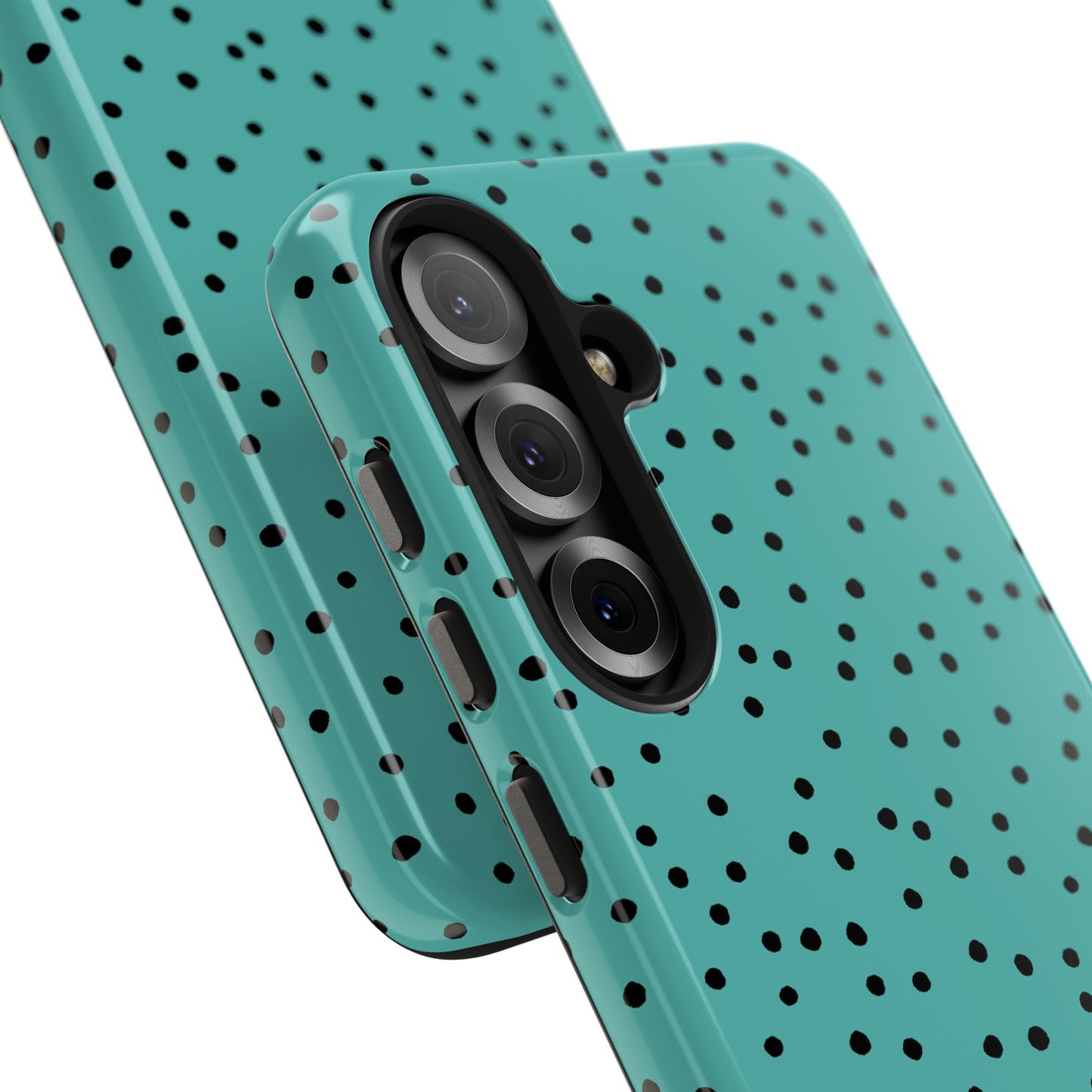 Dinky Dots Turquoise / Black Phone Case